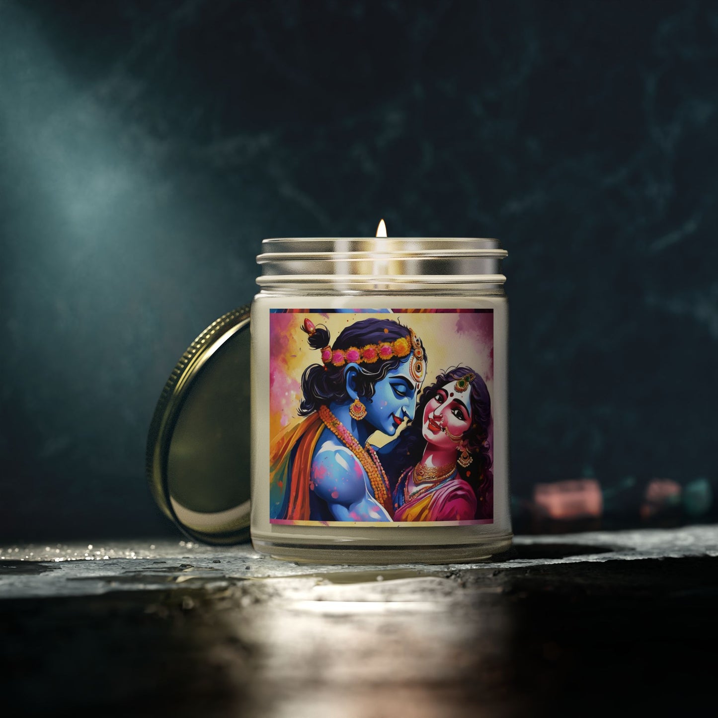 Radha Krishna Scented Candle (4oz, 9oz) | Artloom Gallery
