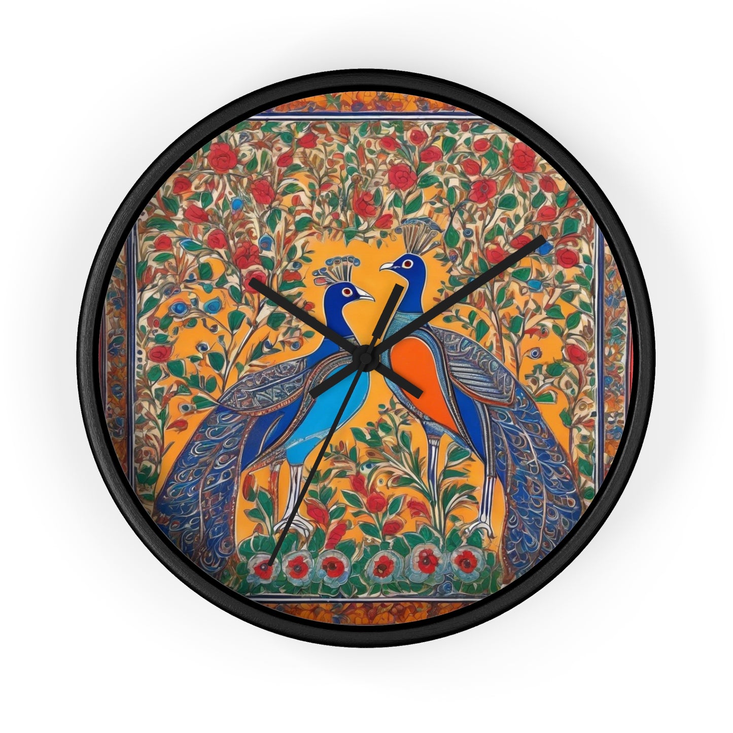 Auspicious Peacocks – Boho Wall Clock | Artloom Gallery