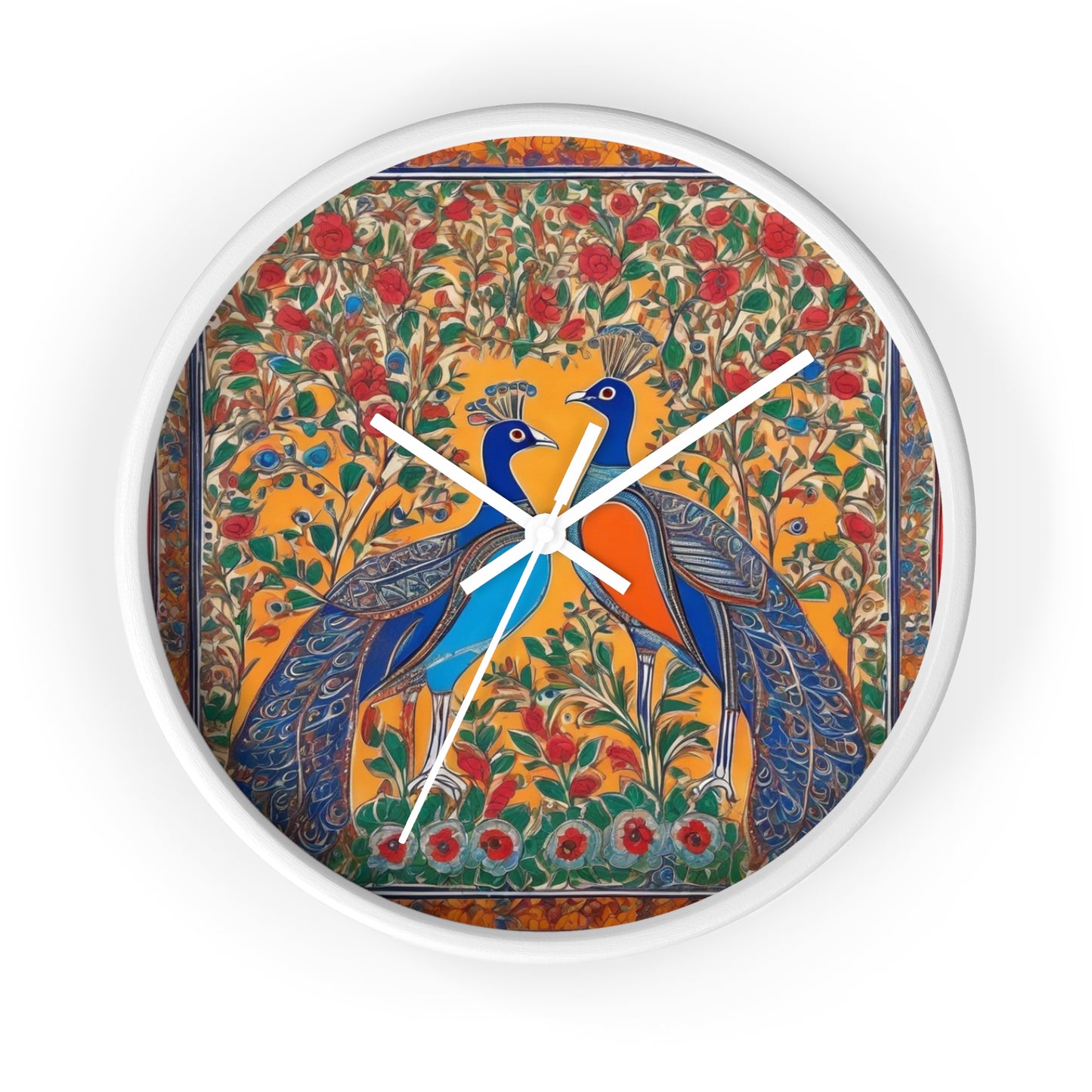 Auspicious Peacocks – Boho Wall Clock | Artloom Gallery