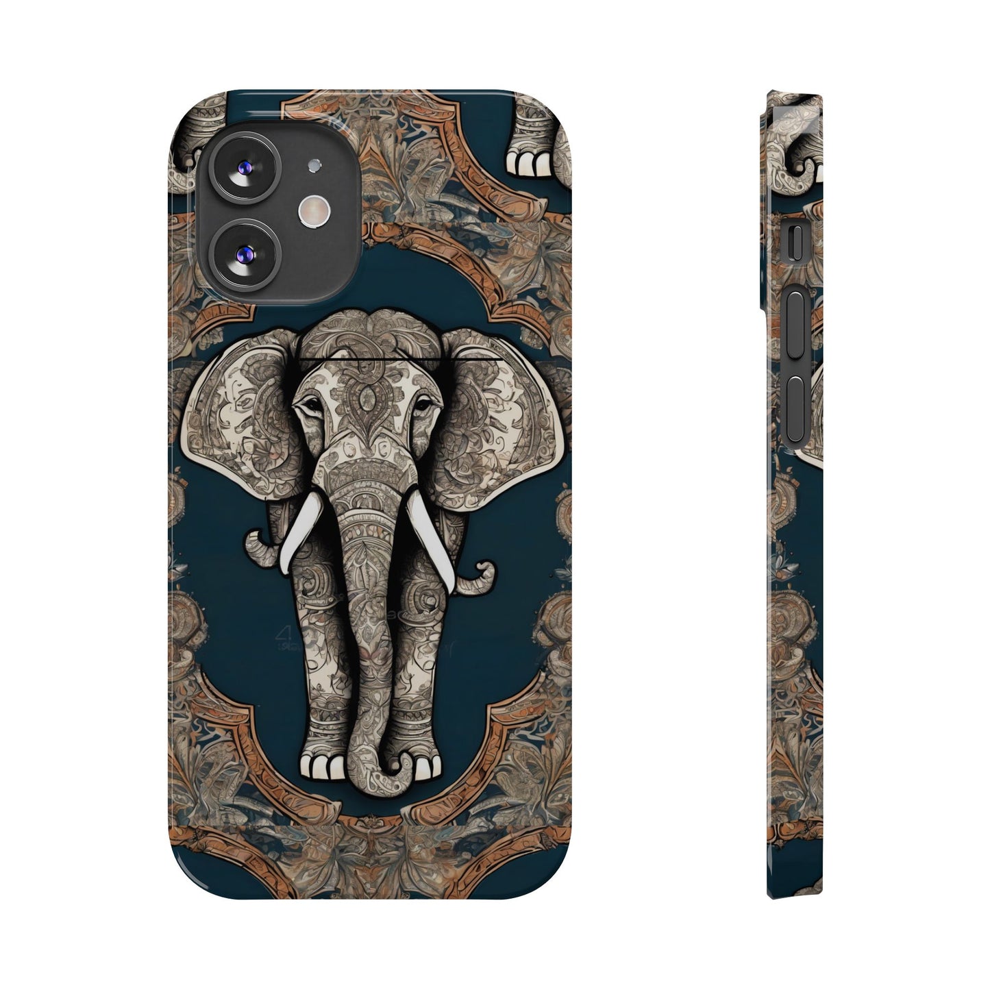Majestic Elephant Mandala Pattern Art Slim Phone Case | Artloom Gallery