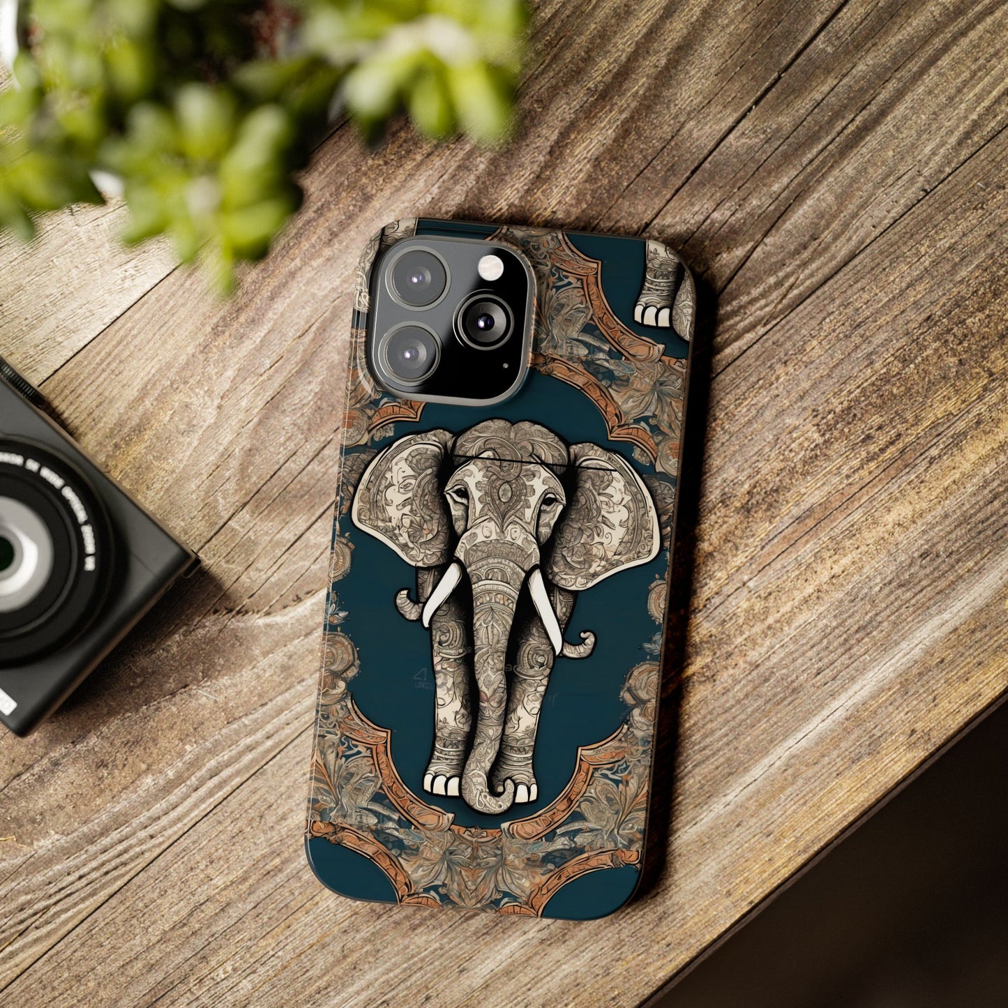 Majestic Elephant Mandala Pattern Art Slim Phone Case | Artloom Gallery