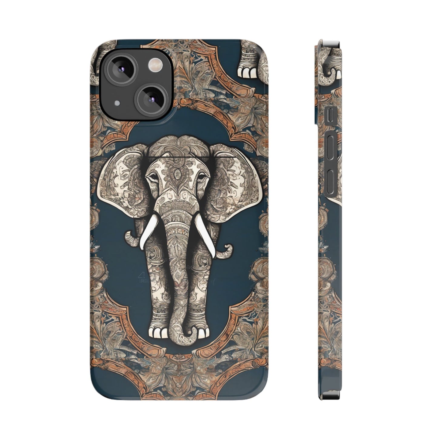 Majestic Elephant Mandala Pattern Art Slim Phone Case | Artloom Gallery