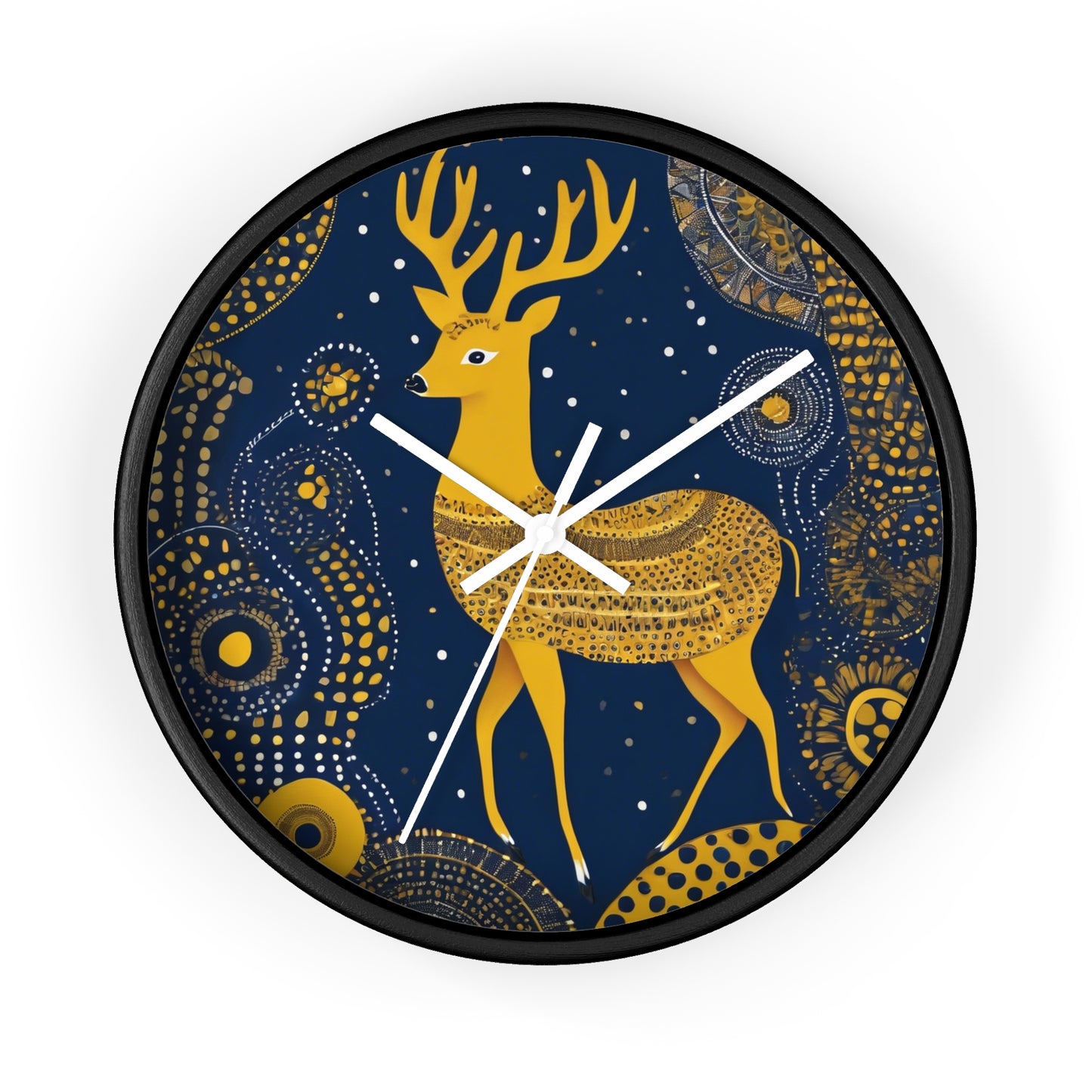 Majestic Deer – Gond Tribal Wall Clock | Artloom Gallery
