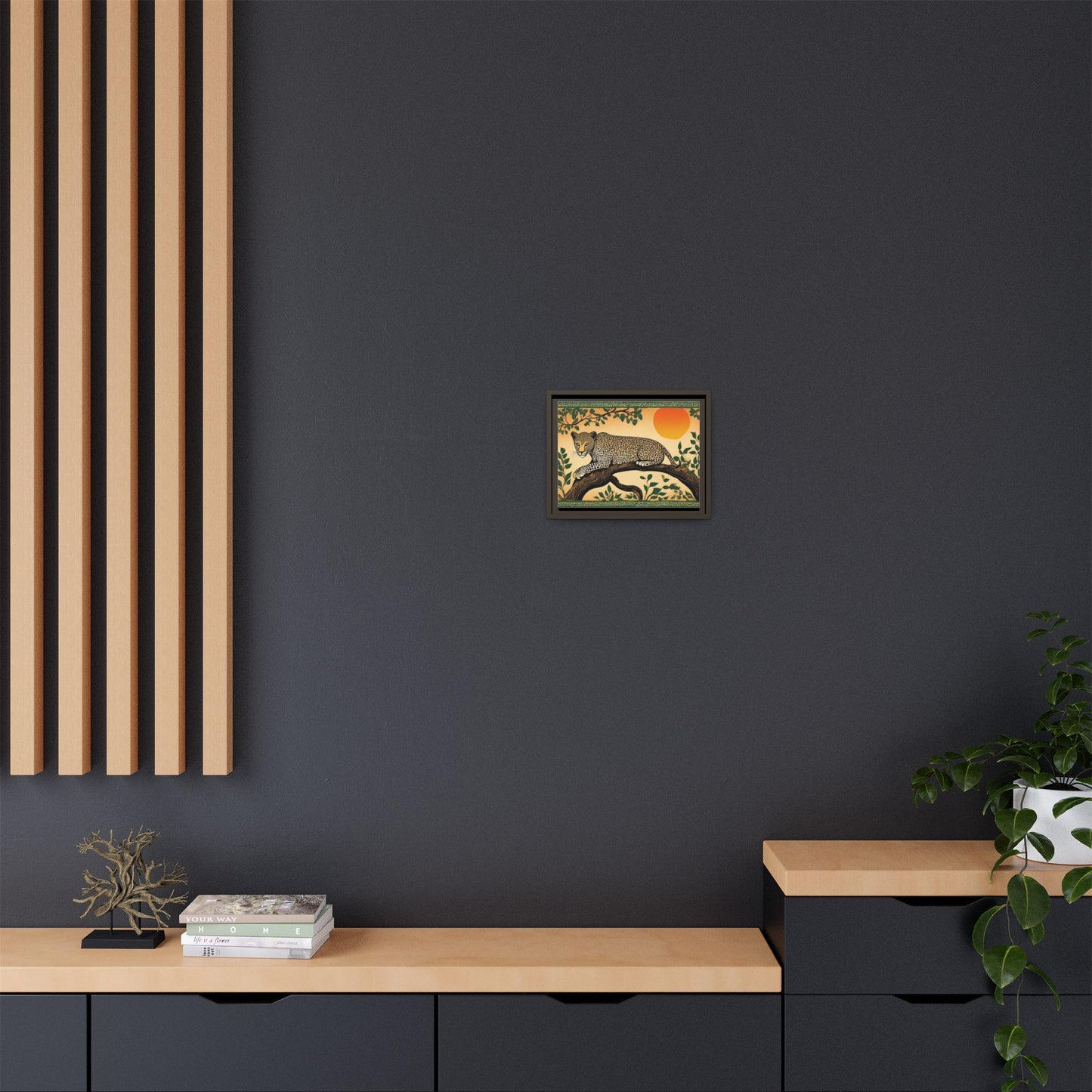 Cheetah in the Trees – Wooden Frame Canvas Print | Artloom Gallery