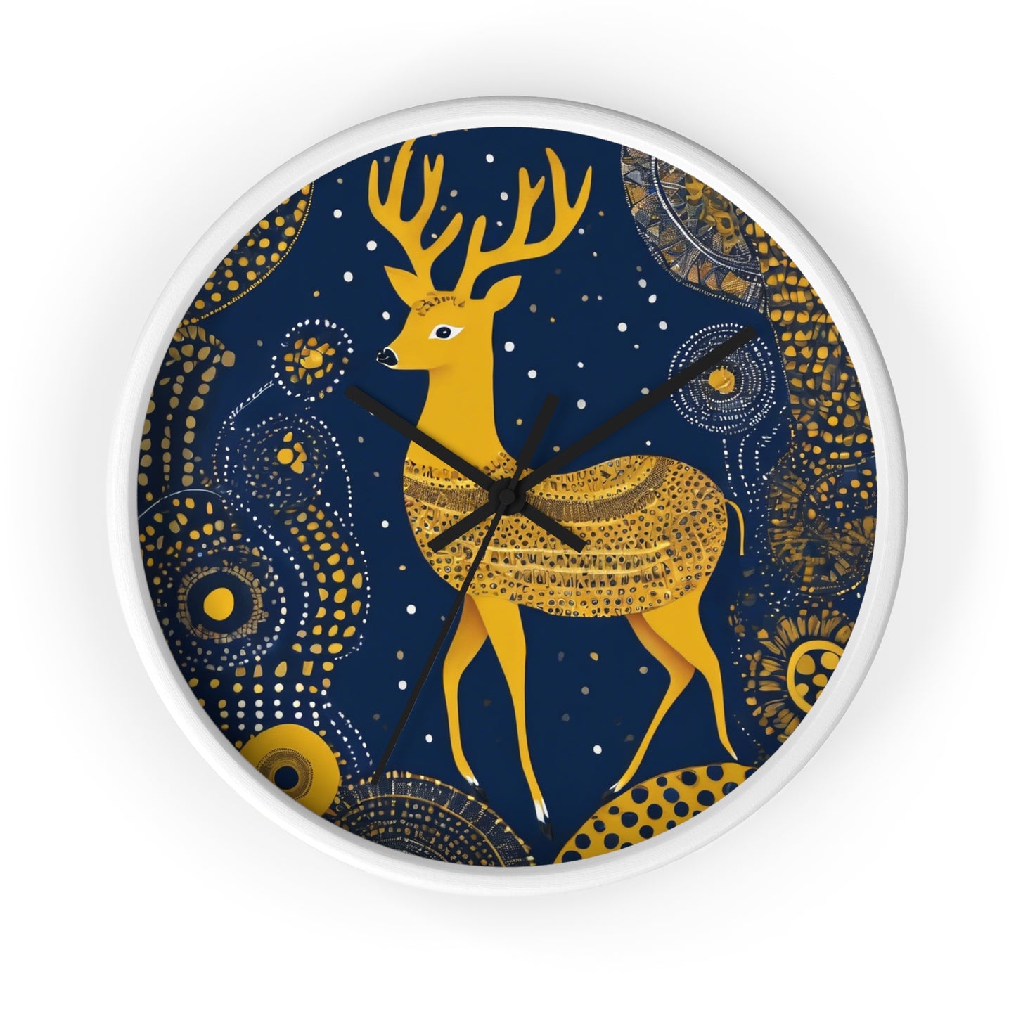 Majestic Deer – Gond Tribal Wall Clock | Artloom Gallery