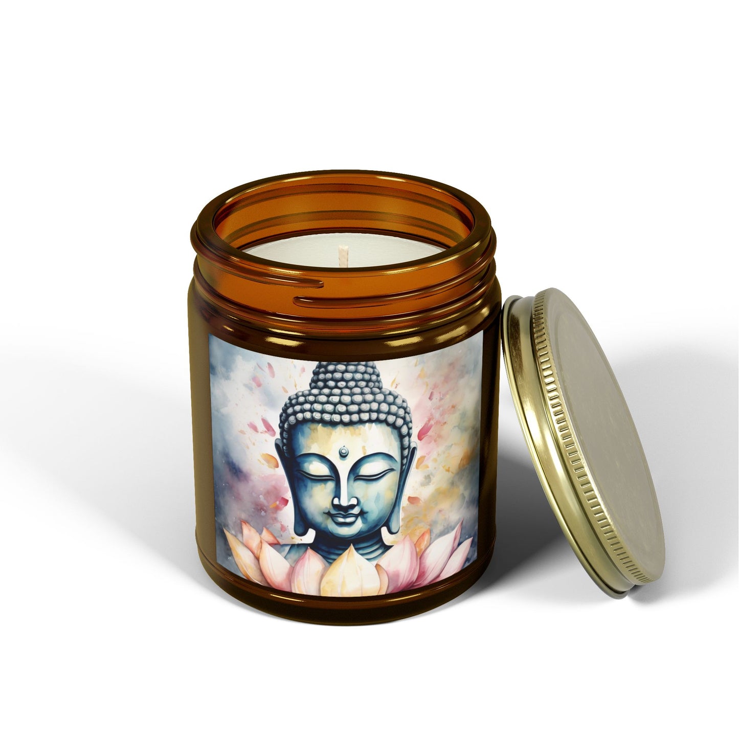 Serene Buddha in Water Color Scented Candle (4oz, 9oz) | Artloom Gallery