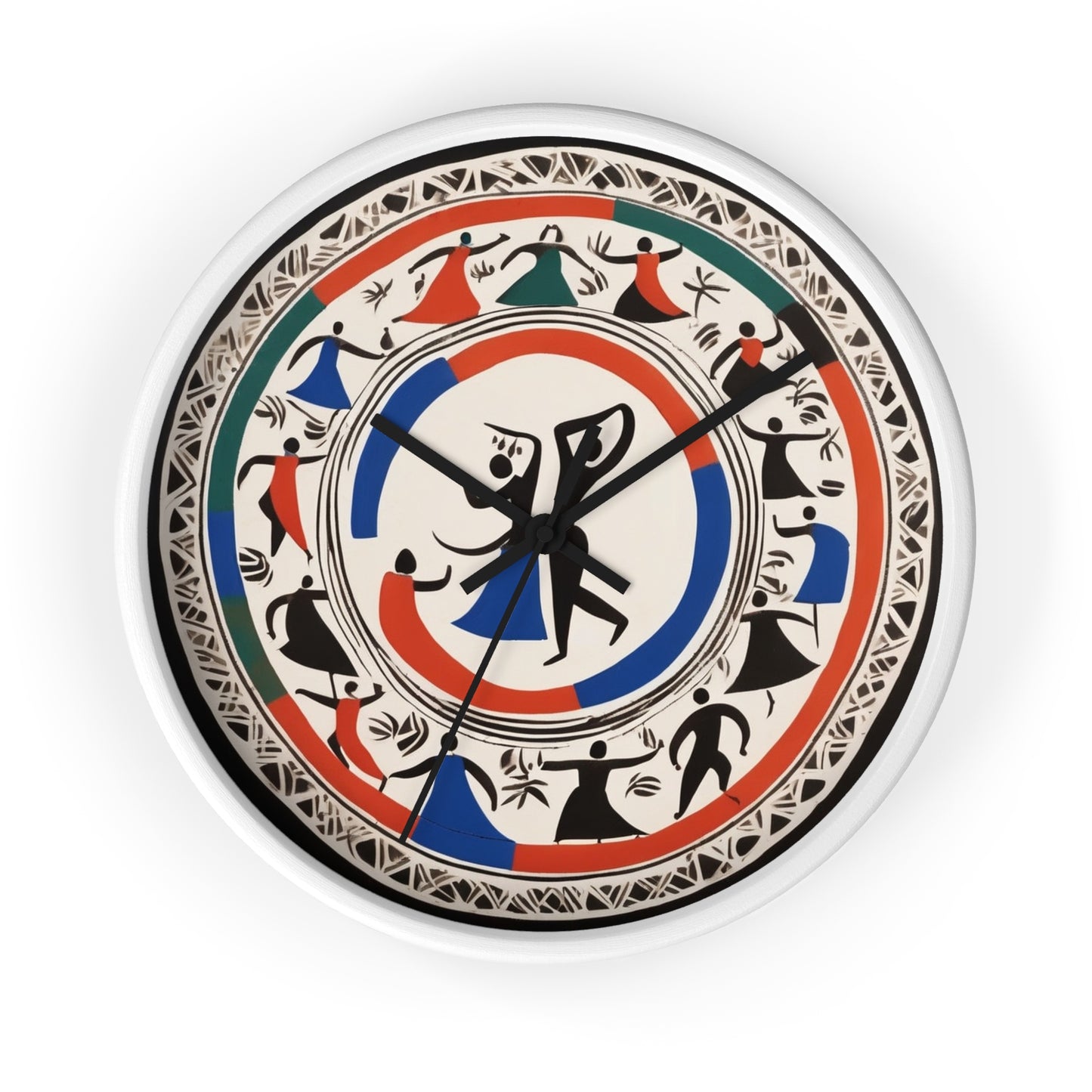 Rhythms of Time – Warli Tribal Wall Clock | Artloom Gallery