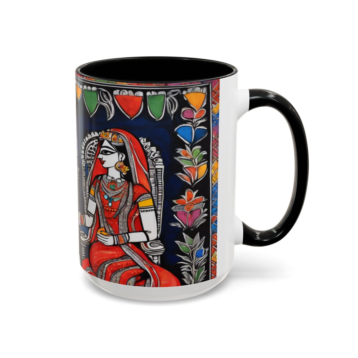 Artistic Madhubani Indian Art – Ceramic Coffee Mug (11oz/15oz) | Artloom Gallery