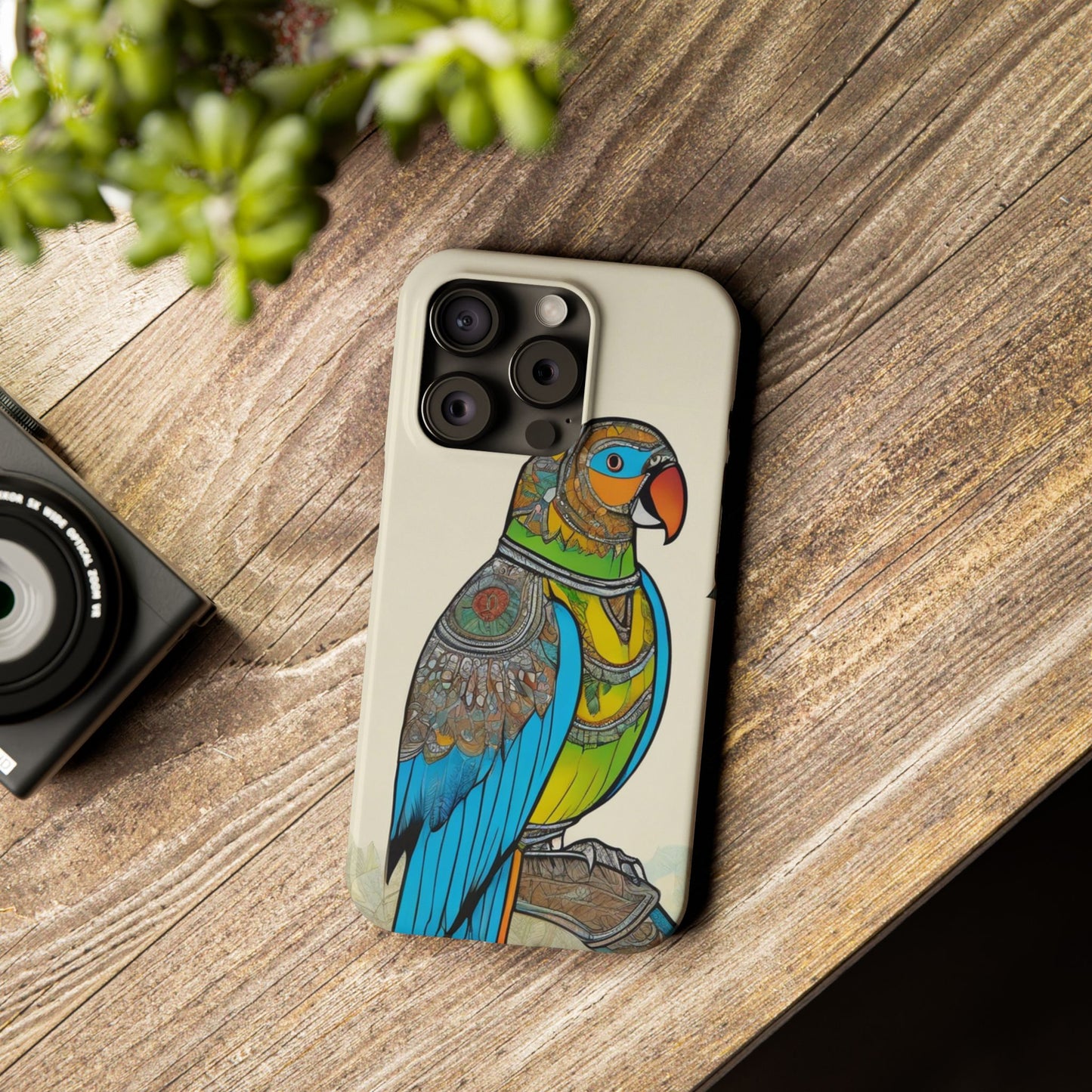 Artistic Parrot Mandala Art Slim Phone Case | Artloom Gallery