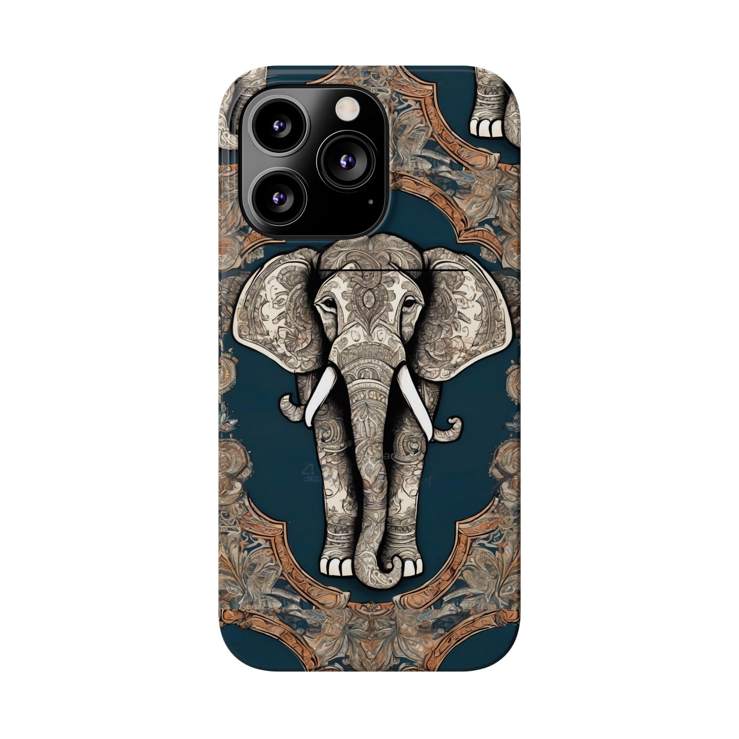 Majestic Elephant Mandala Pattern Art Slim Phone Case | Artloom Gallery