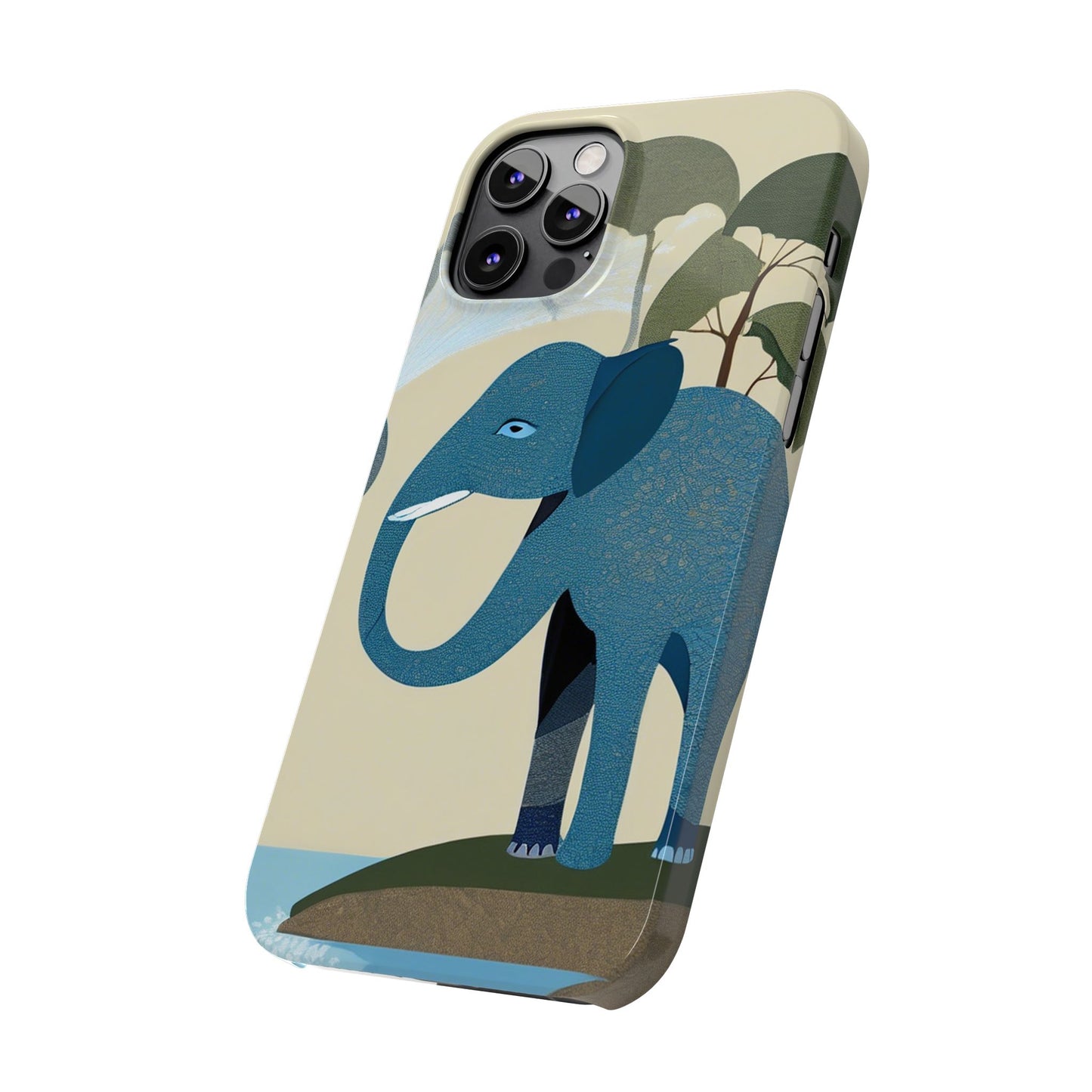 Playful Elephant Art Slim Phone Case | Artloom Gallery