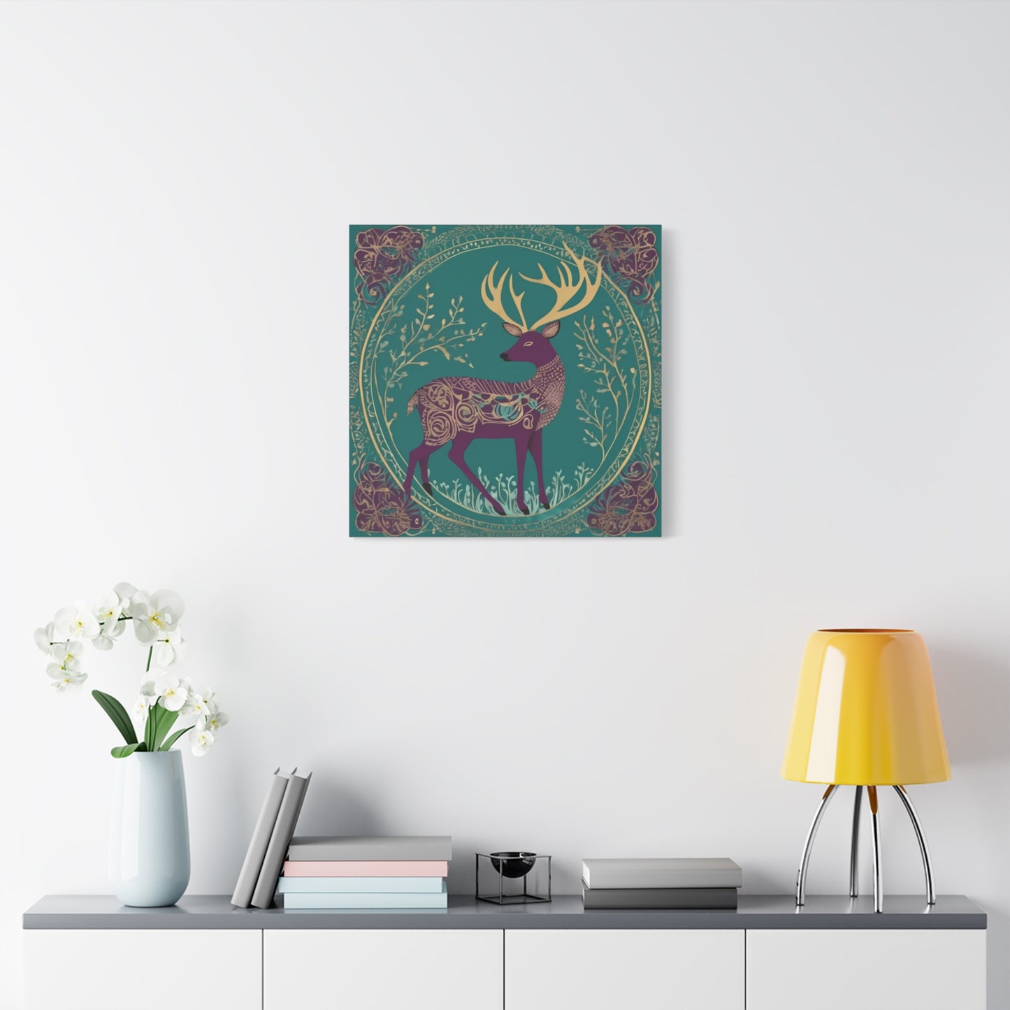 Gond Tribal Folk Art Deer Canvas Print | Artloom Gallery