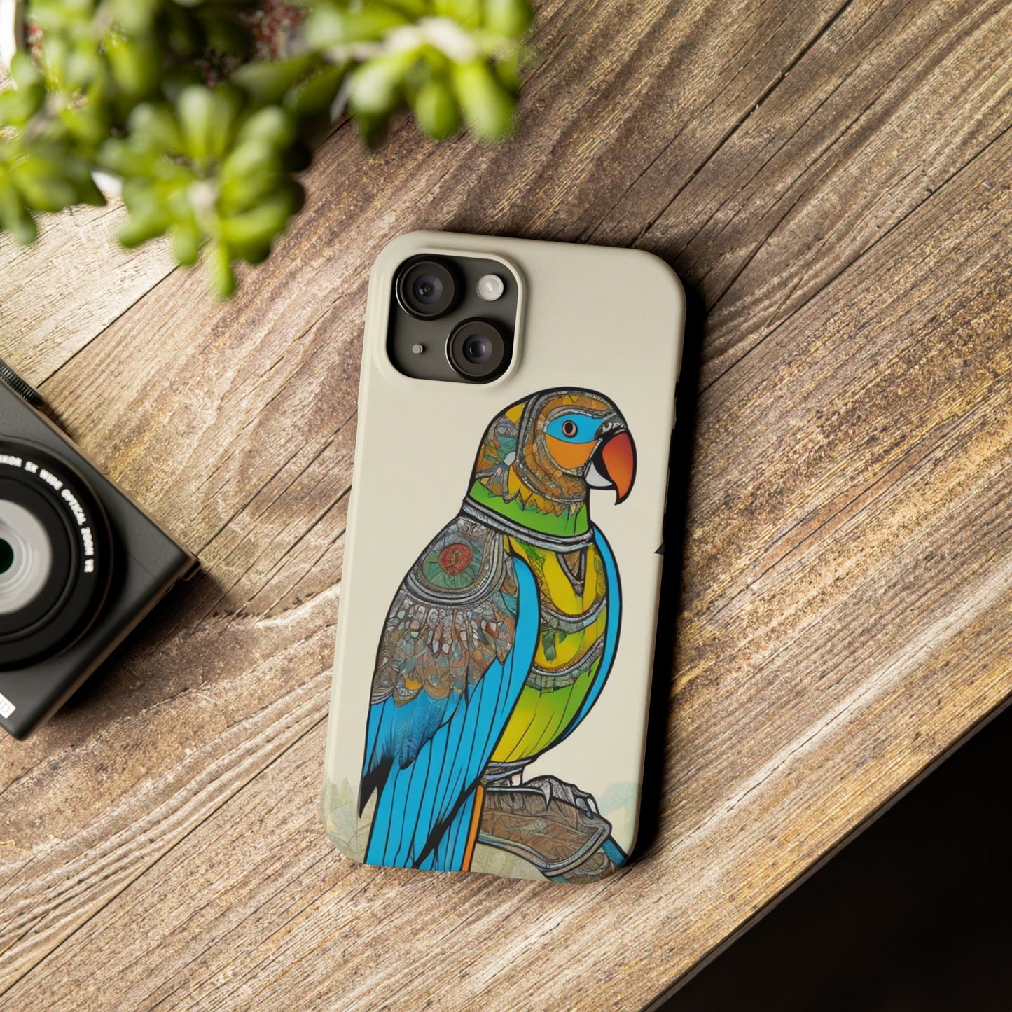Artistic Parrot Mandala Art Slim Phone Case | Artloom Gallery