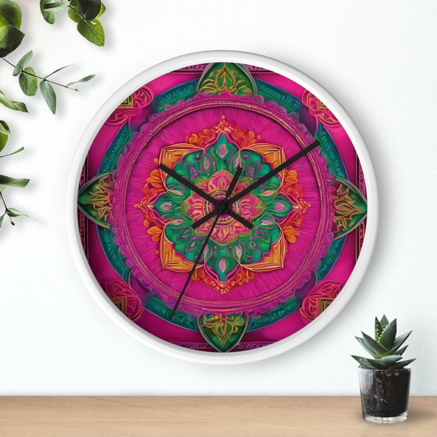 Radiant Harmony – Mandala Art Wall Clock | Artloom Gallery