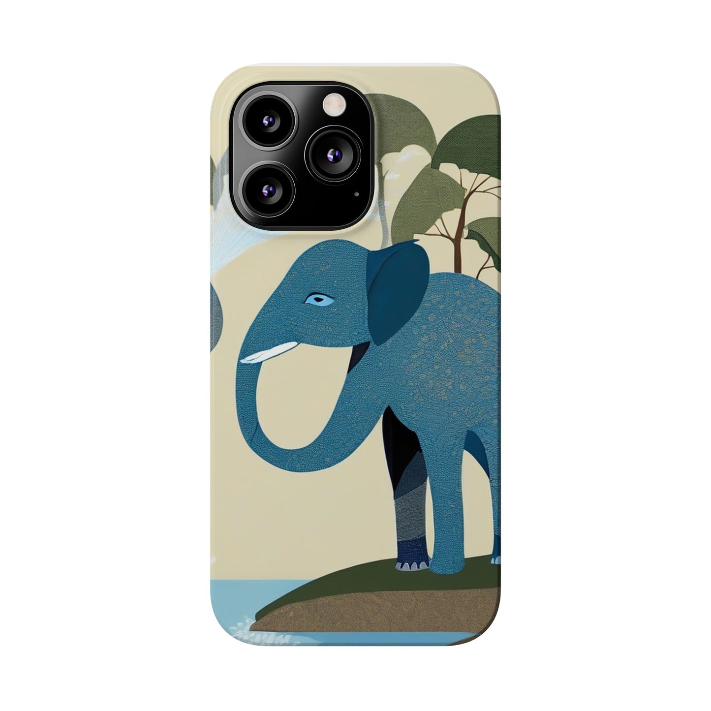 Playful Elephant Art Slim Phone Case | Artloom Gallery