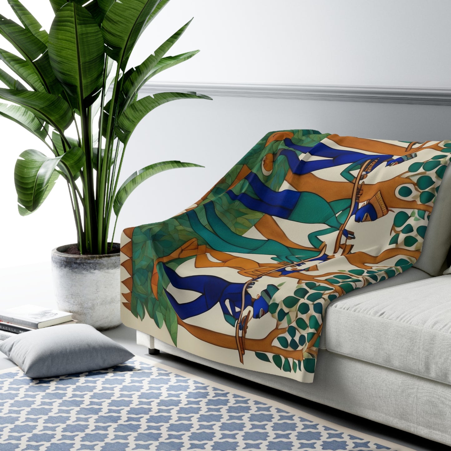 Village Musicians Cozy Sherpa Blanket | Artloom Gallery