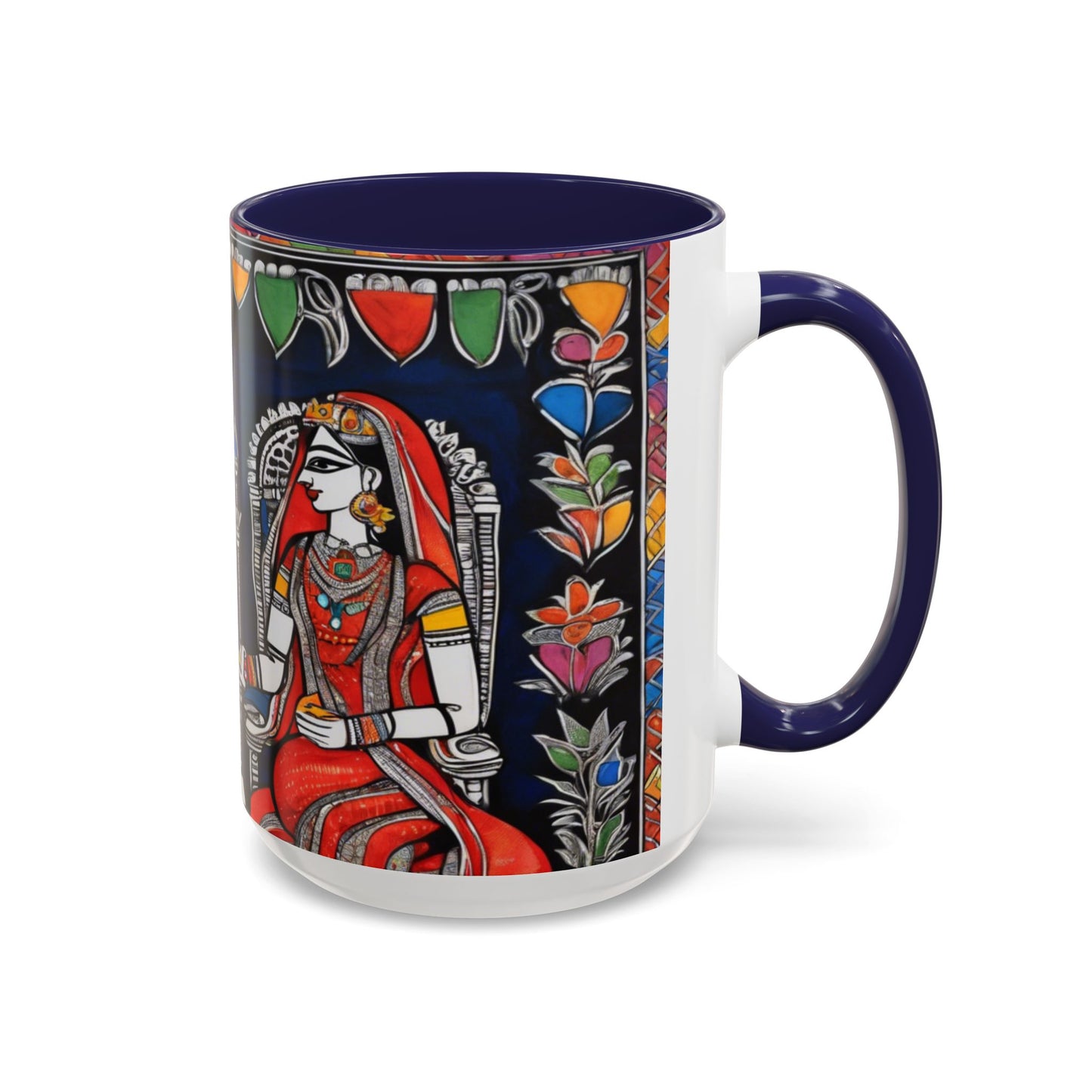 Artistic Madhubani Indian Art – Ceramic Coffee Mug (11oz/15oz) | Artloom Gallery