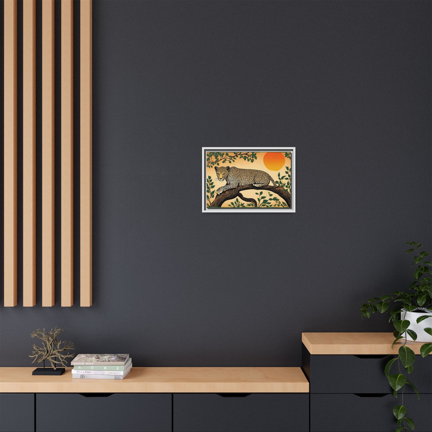 Cheetah in the Trees – Wooden Frame Canvas Print | Artloom Gallery