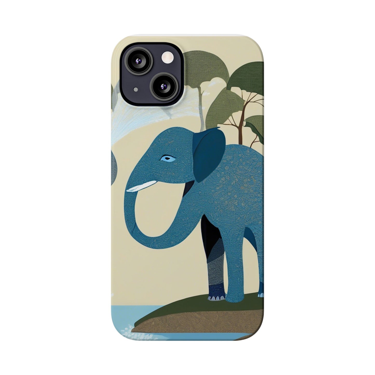 Playful Elephant Art Slim Phone Case | Artloom Gallery