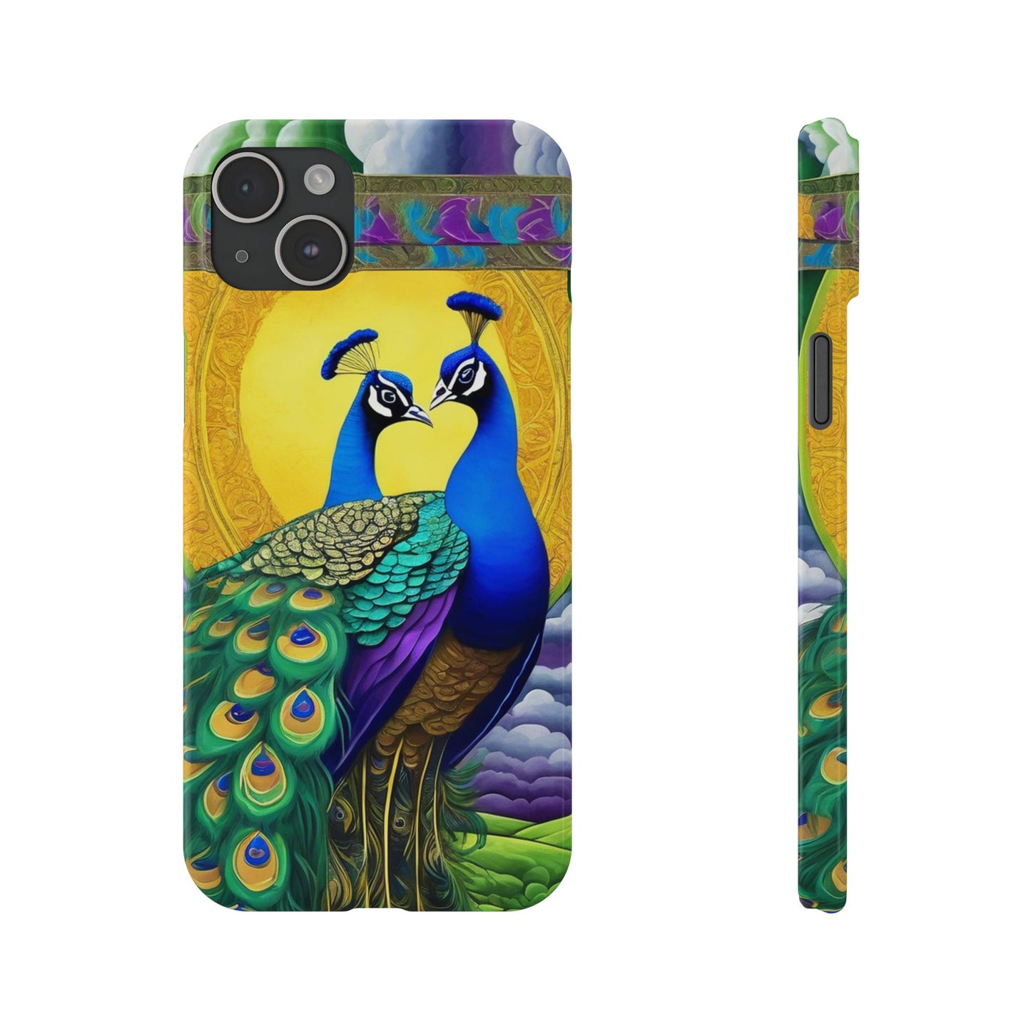 Beautiful Peacocks Slim Phone Case | Artloom Gallery