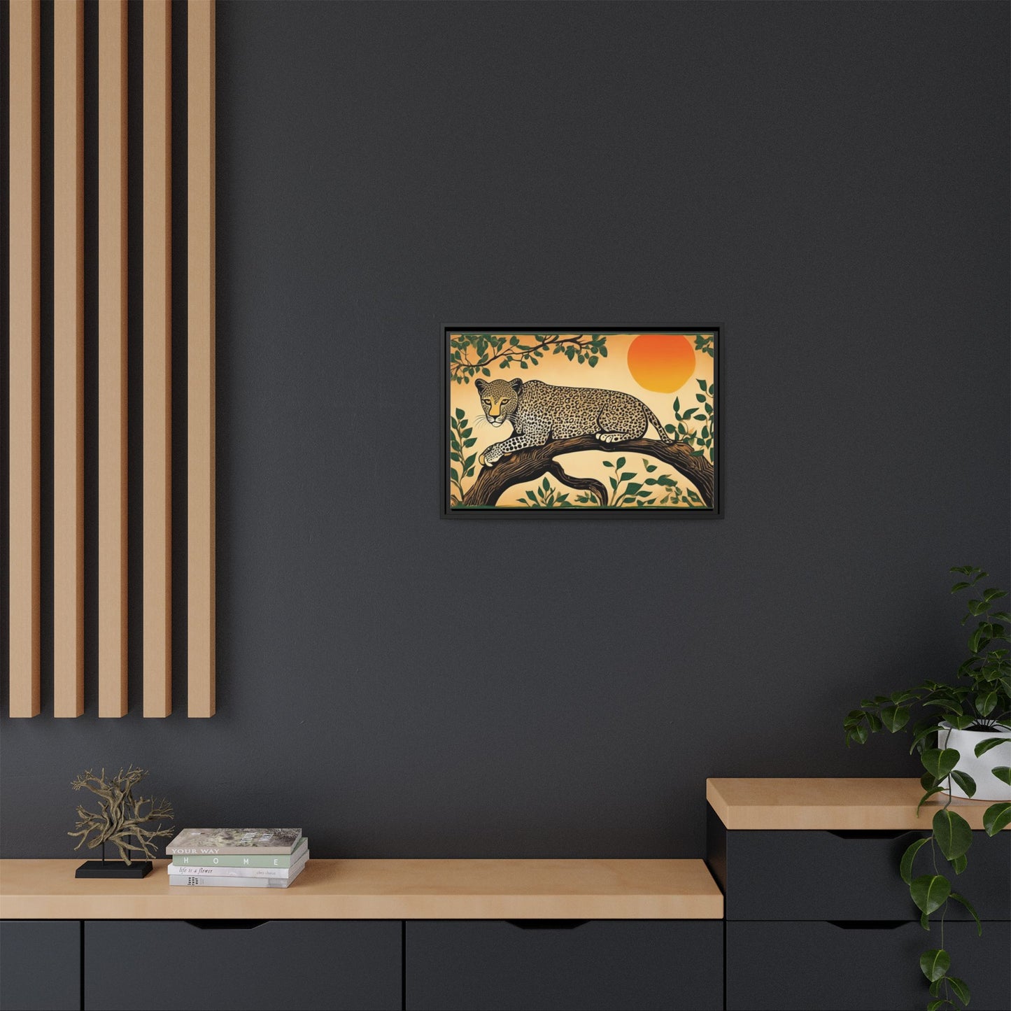 Cheetah in the Trees – Wooden Frame Canvas Print | Artloom Gallery