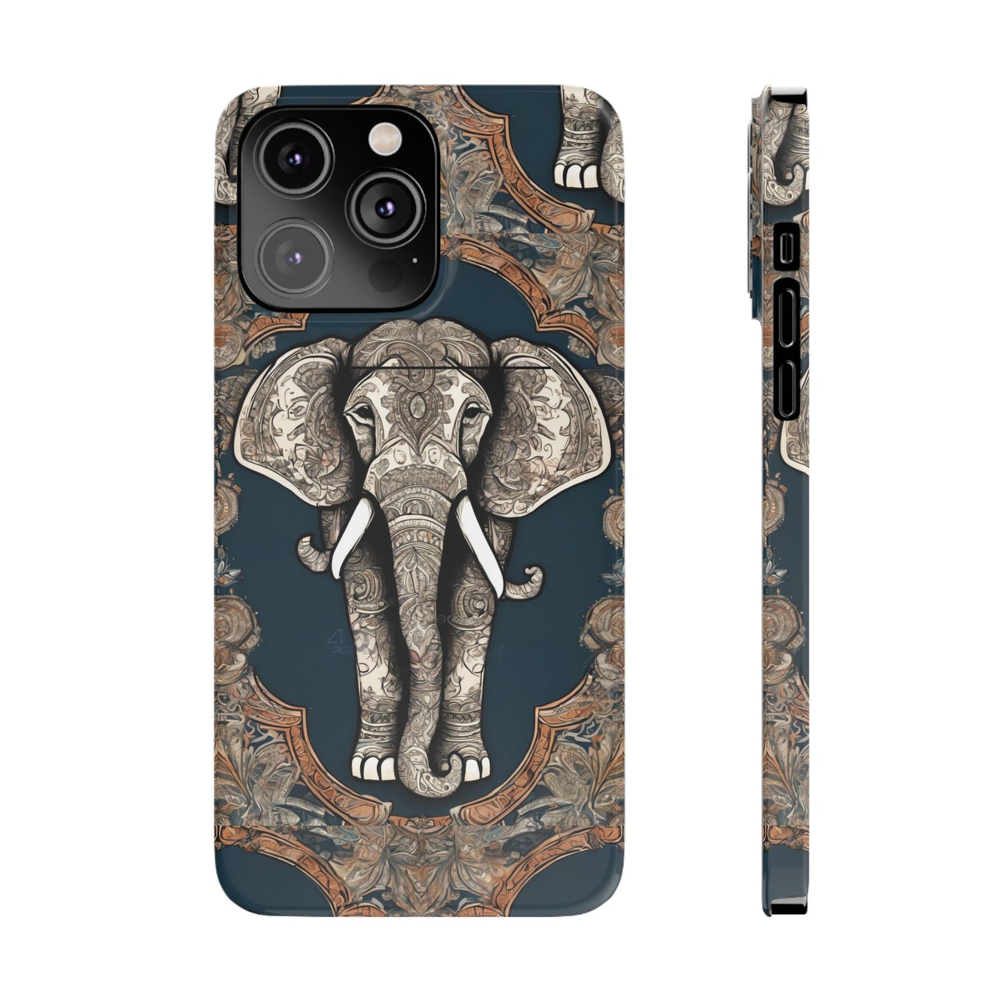 Majestic Elephant Mandala Pattern Art Slim Phone Case | Artloom Gallery
