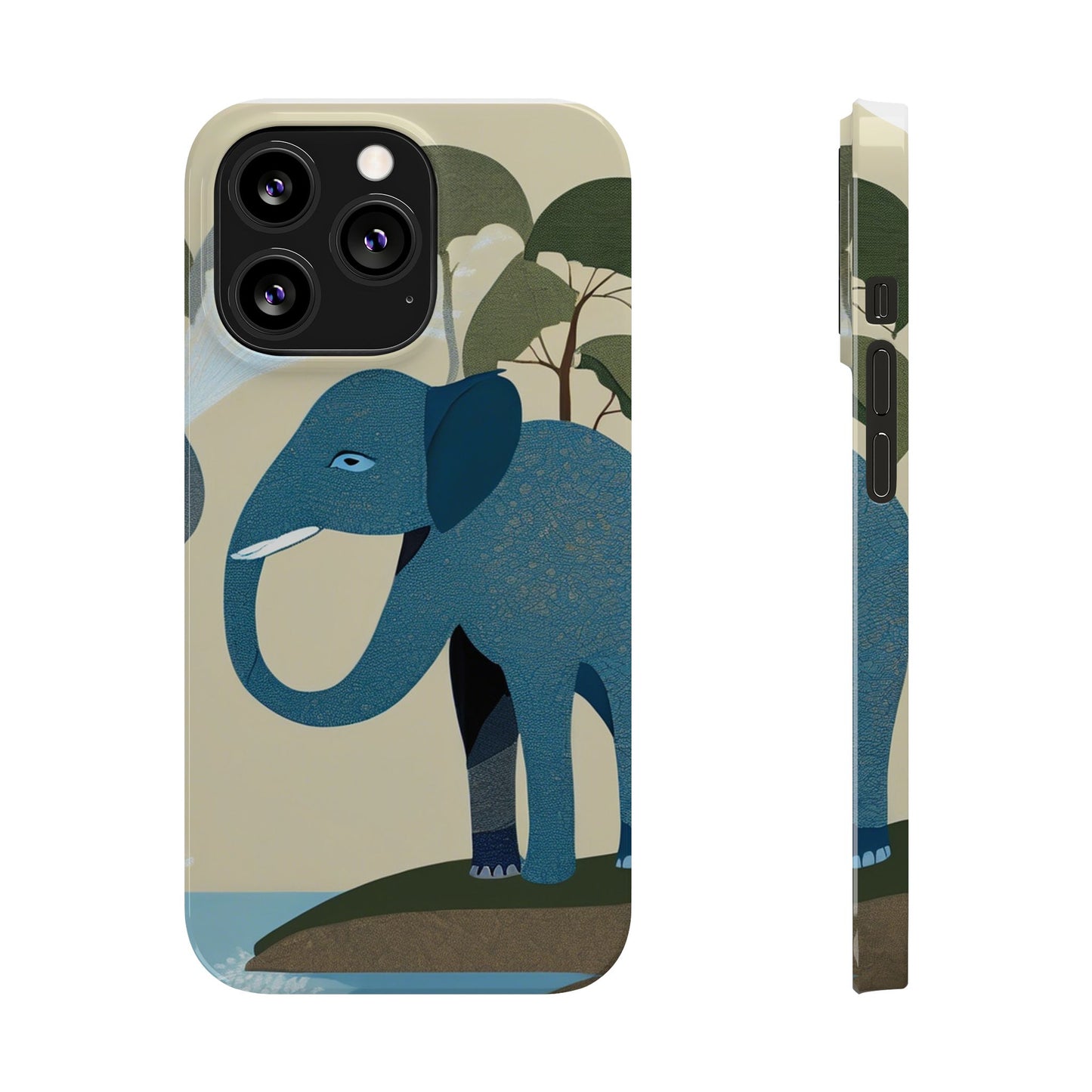 Playful Elephant Art Slim Phone Case | Artloom Gallery