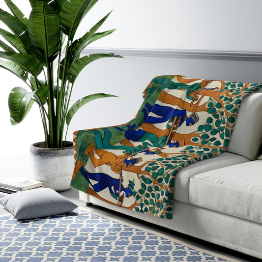 Village Musicians Cozy Sherpa Blanket | Artloom Gallery