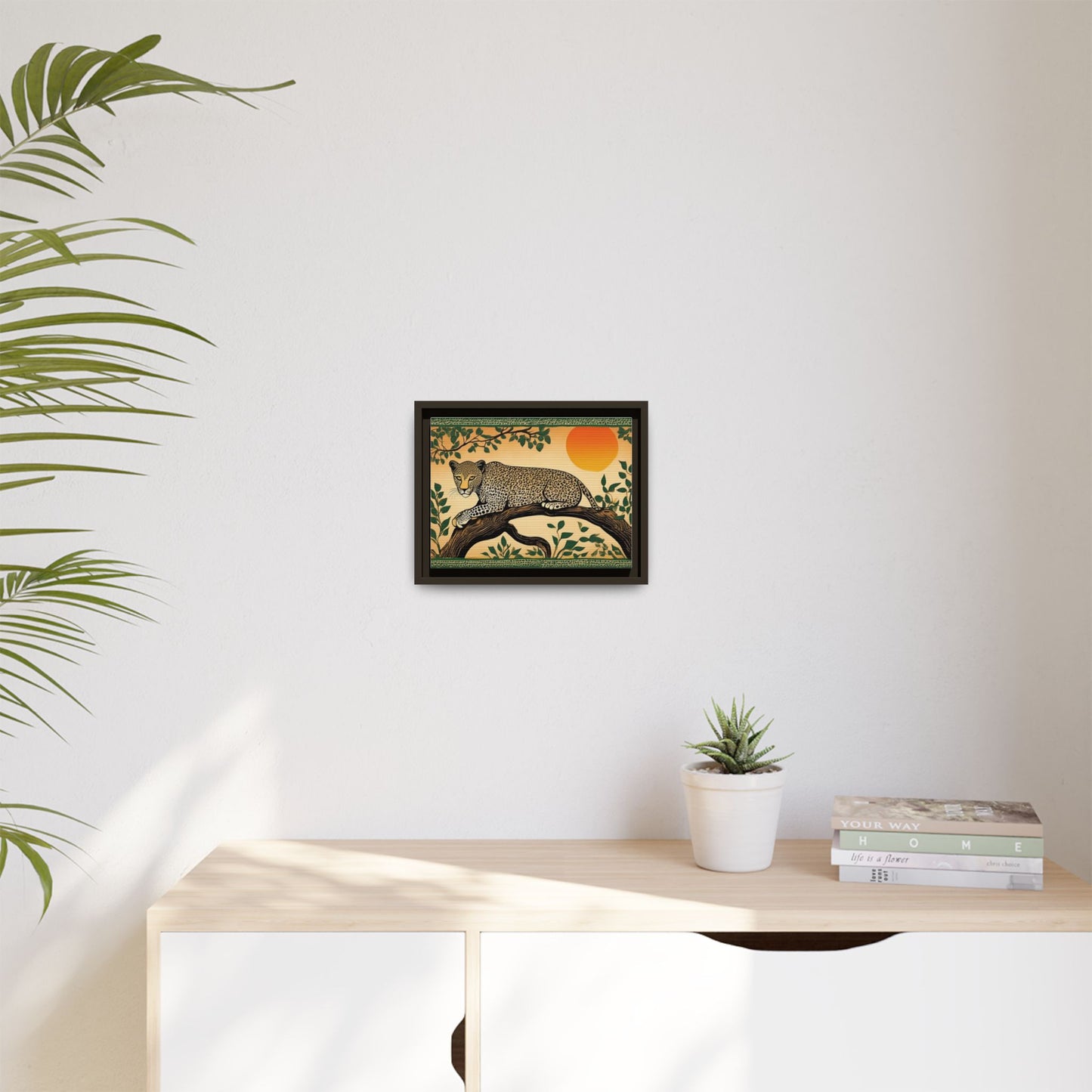 Cheetah in the Trees – Wooden Frame Canvas Print | Artloom Gallery