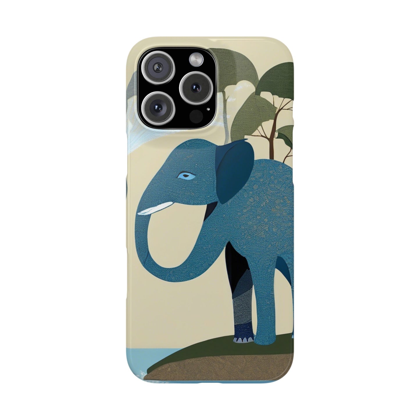 Playful Elephant Art Slim Phone Case | Artloom Gallery