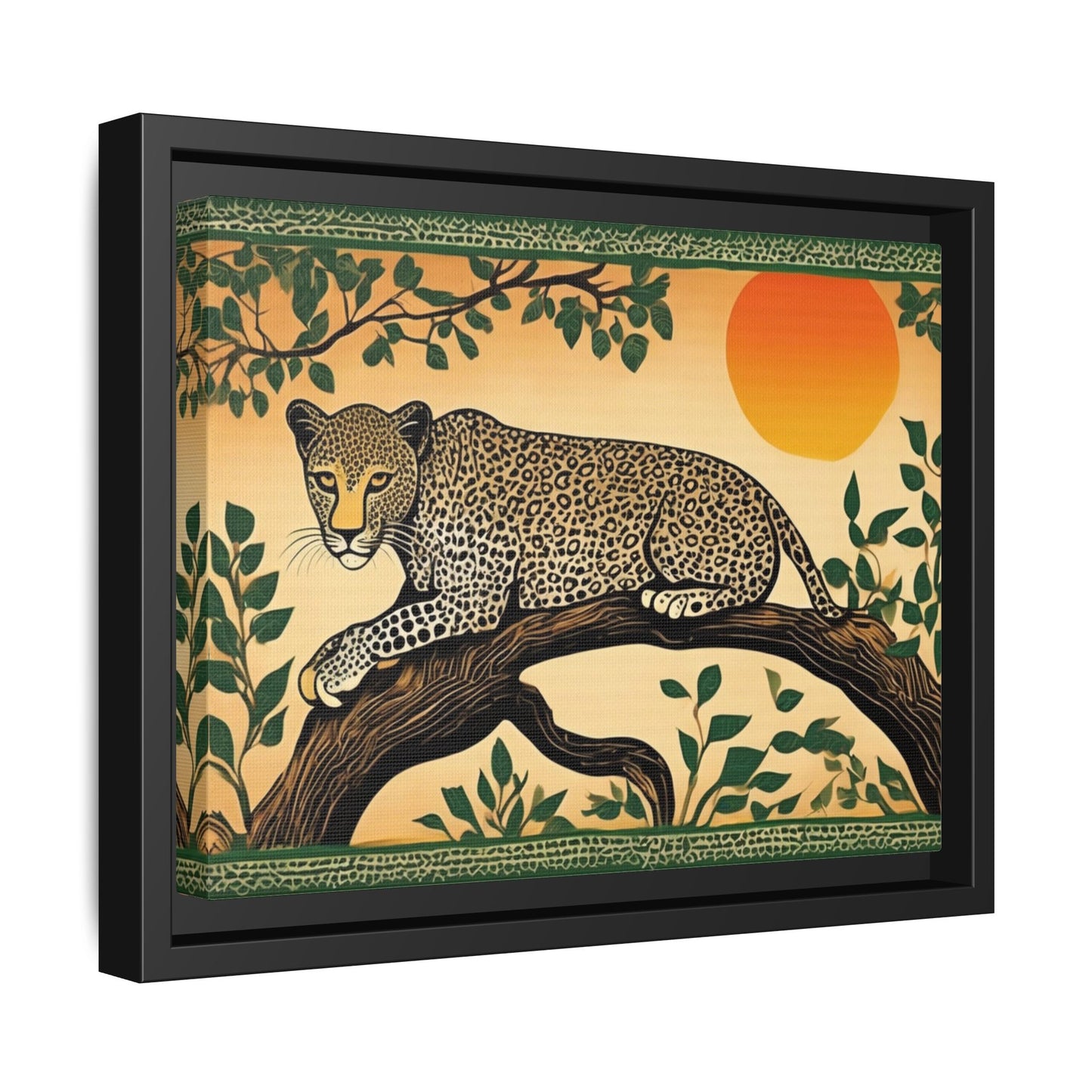 Cheetah in the Trees – Wooden Frame Canvas Print | Artloom Gallery