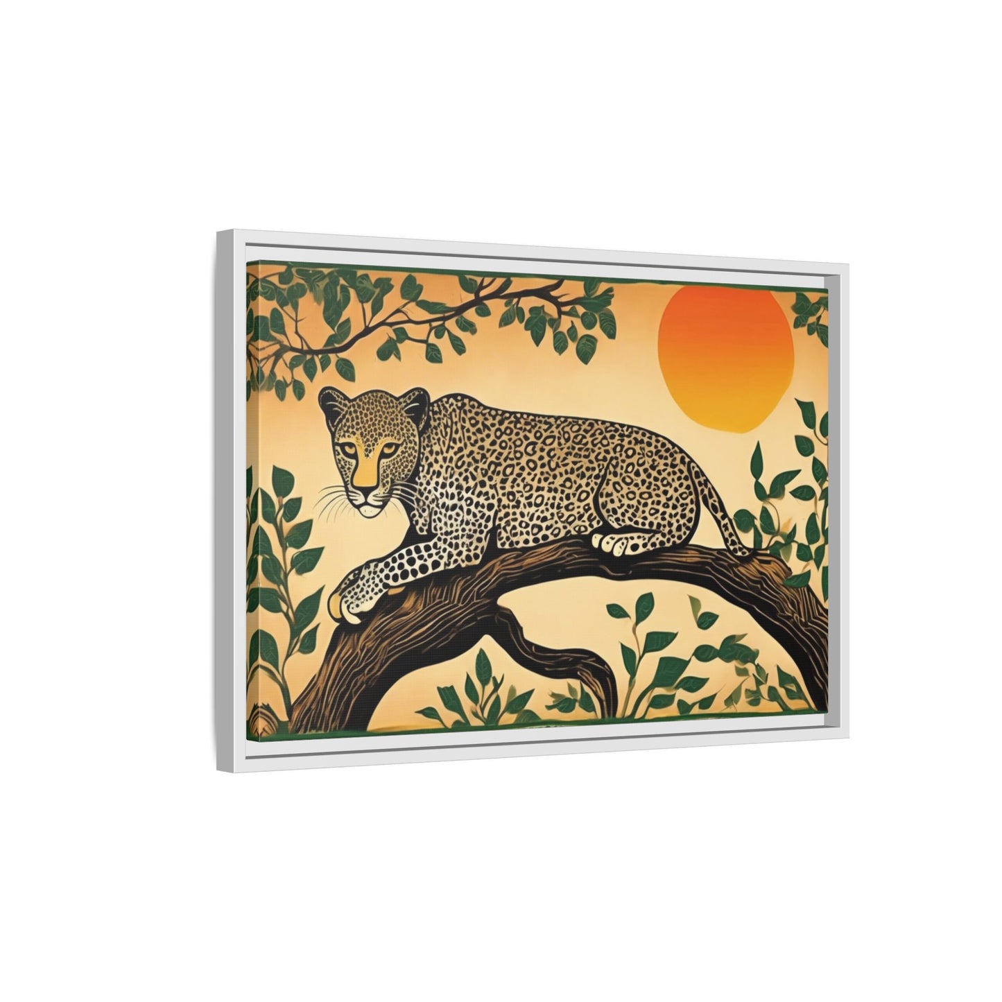 Cheetah in the Trees – Wooden Frame Canvas Print | Artloom Gallery