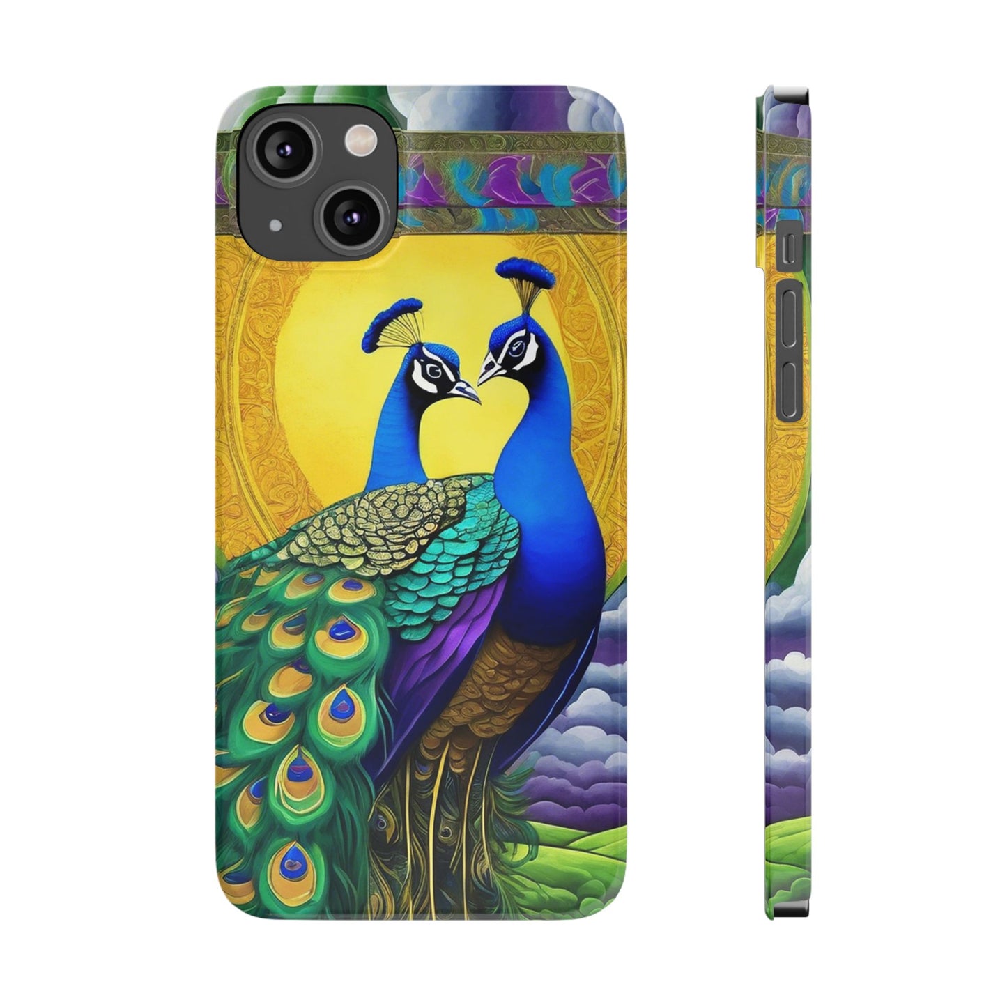 Beautiful Peacocks Slim Phone Case | Artloom Gallery