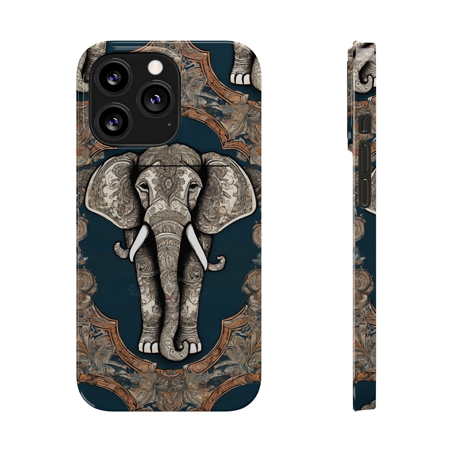 Majestic Elephant Mandala Pattern Art Slim Phone Case | Artloom Gallery