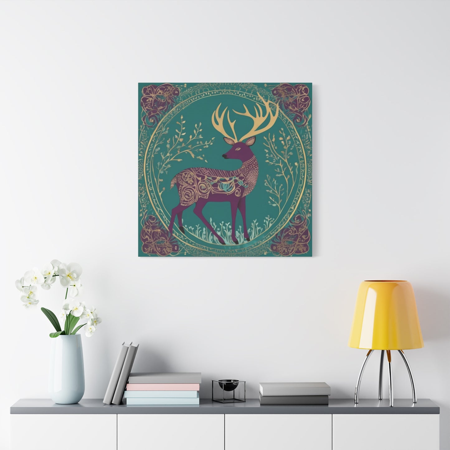 Gond Tribal Folk Art Deer Canvas Print | Artloom Gallery