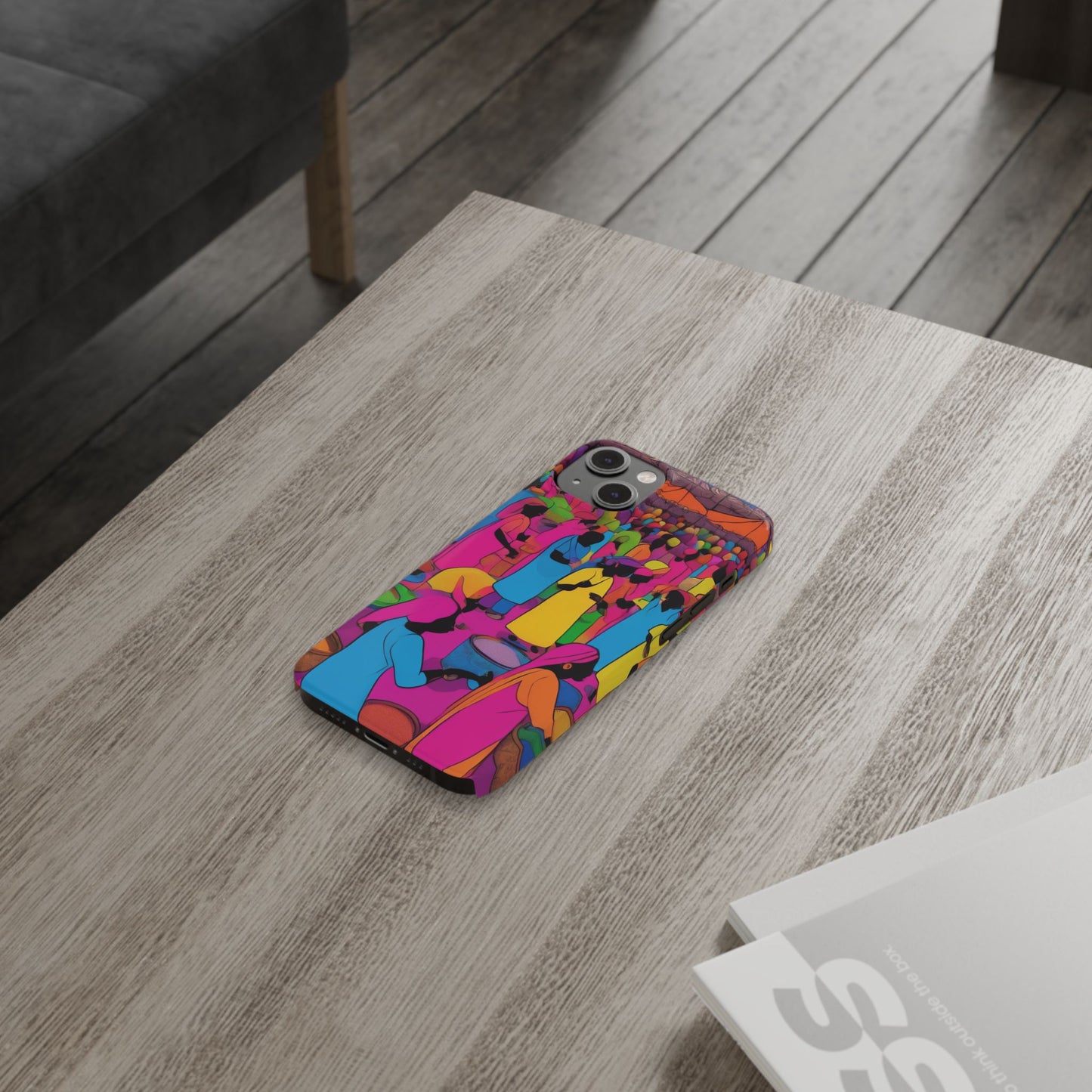 Festive Colors at the Bazaar – Bold and Vibrant Art Slim Phone Case | Artloom Gallery