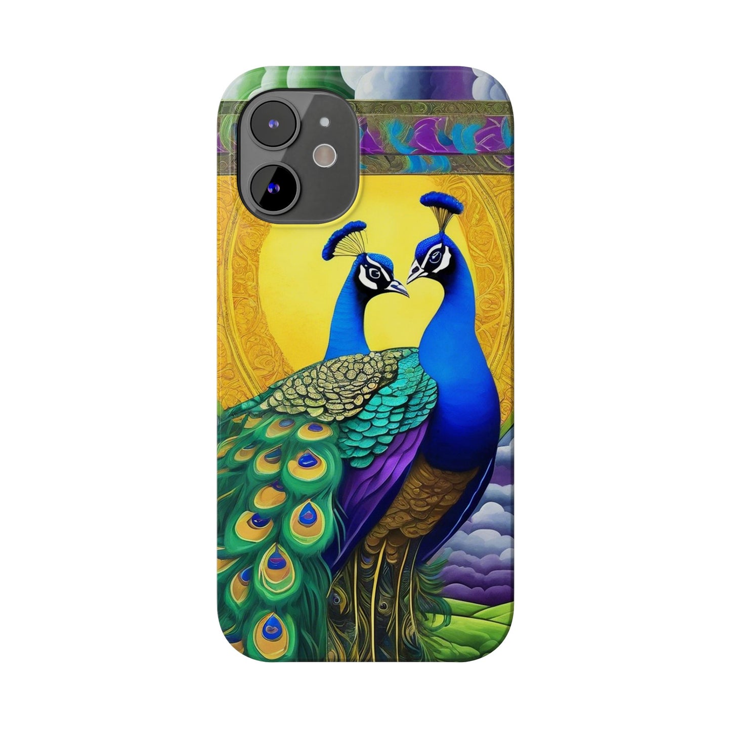 Beautiful Peacocks Slim Phone Case | Artloom Gallery