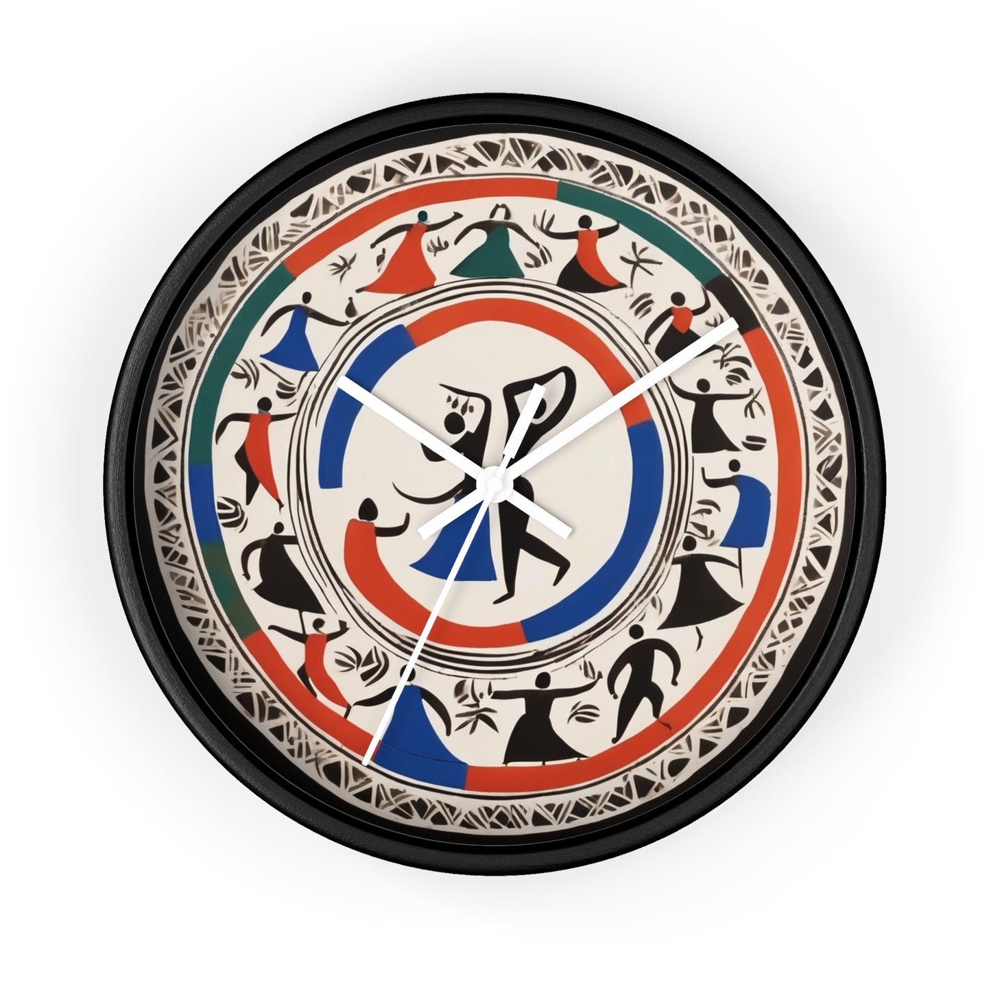 Rhythms of Time – Warli Tribal Wall Clock | Artloom Gallery