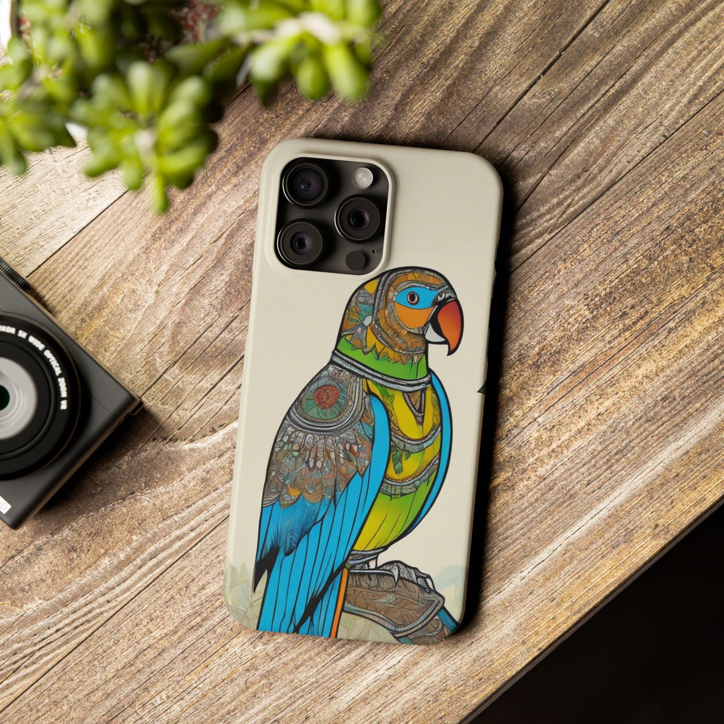 Artistic Parrot Mandala Art Slim Phone Case | Artloom Gallery