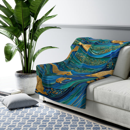 River of Dreams Cozy Sherpa Blanket | Artloom Gallery