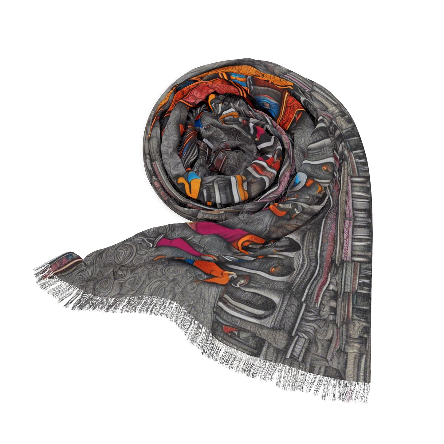 Old Town Charm - Artistic Print – Light Scarf (27x71 in) | Artloom Gallery