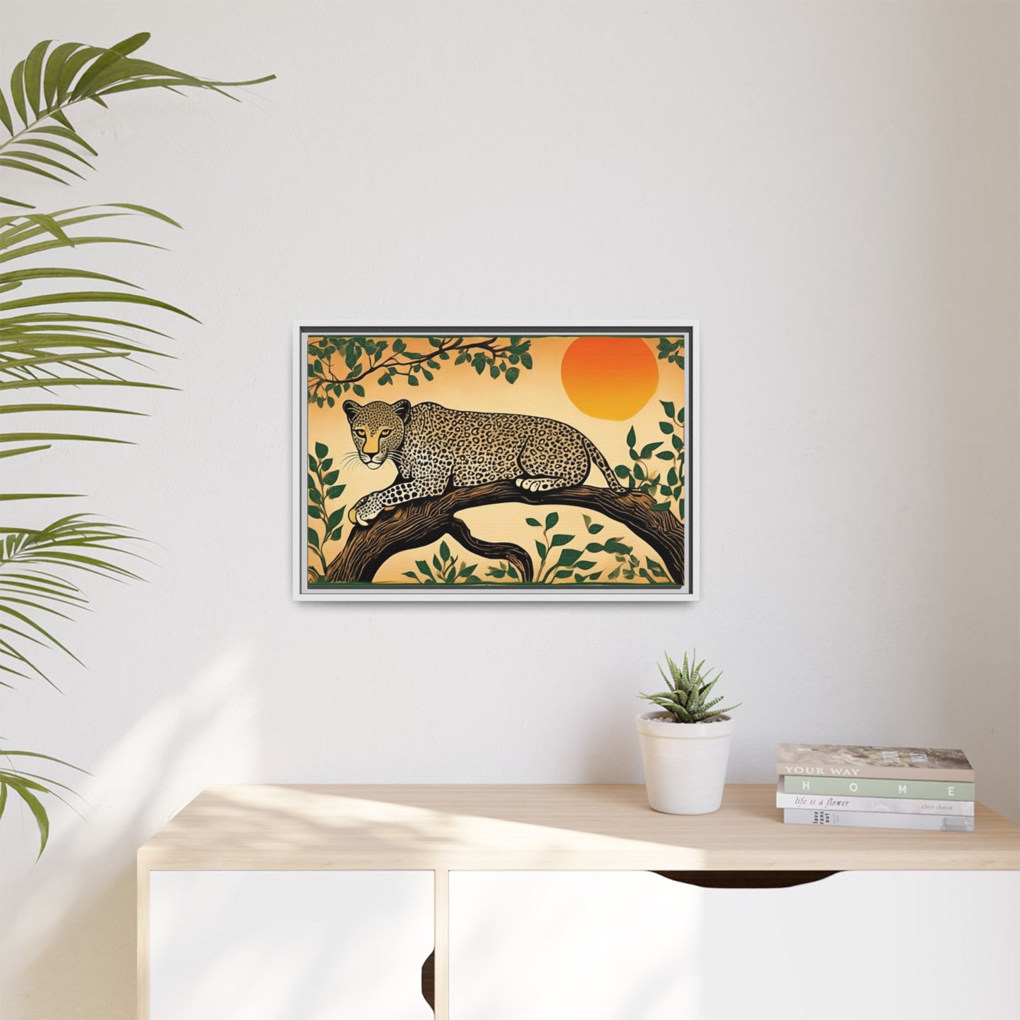 Cheetah in the Trees – Wooden Frame Canvas Print | Artloom Gallery