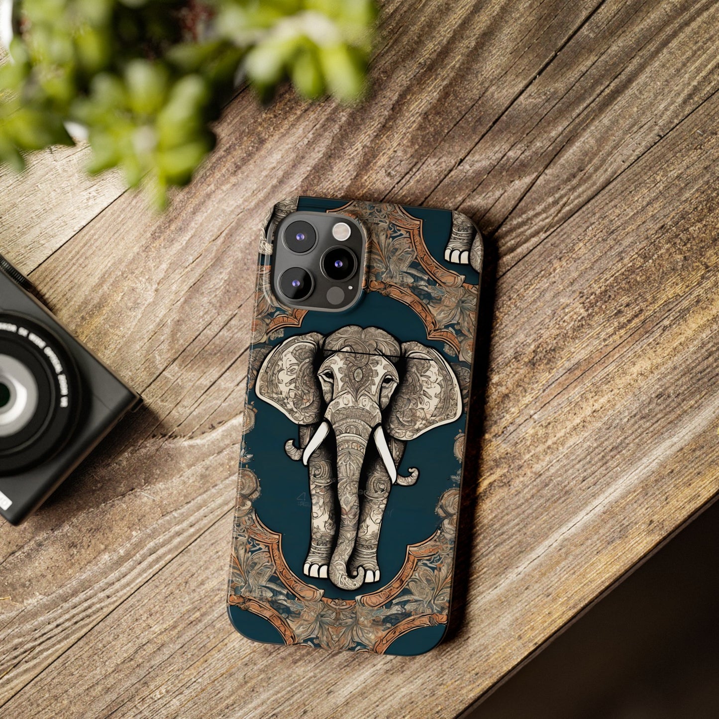 Majestic Elephant Mandala Pattern Art Slim Phone Case | Artloom Gallery