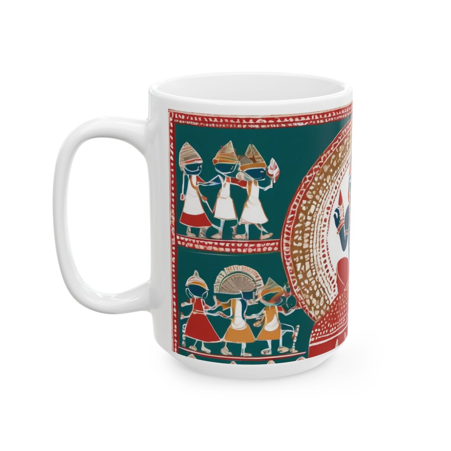 Coffee Mug – Warli Art “Let the Festivities Begin”