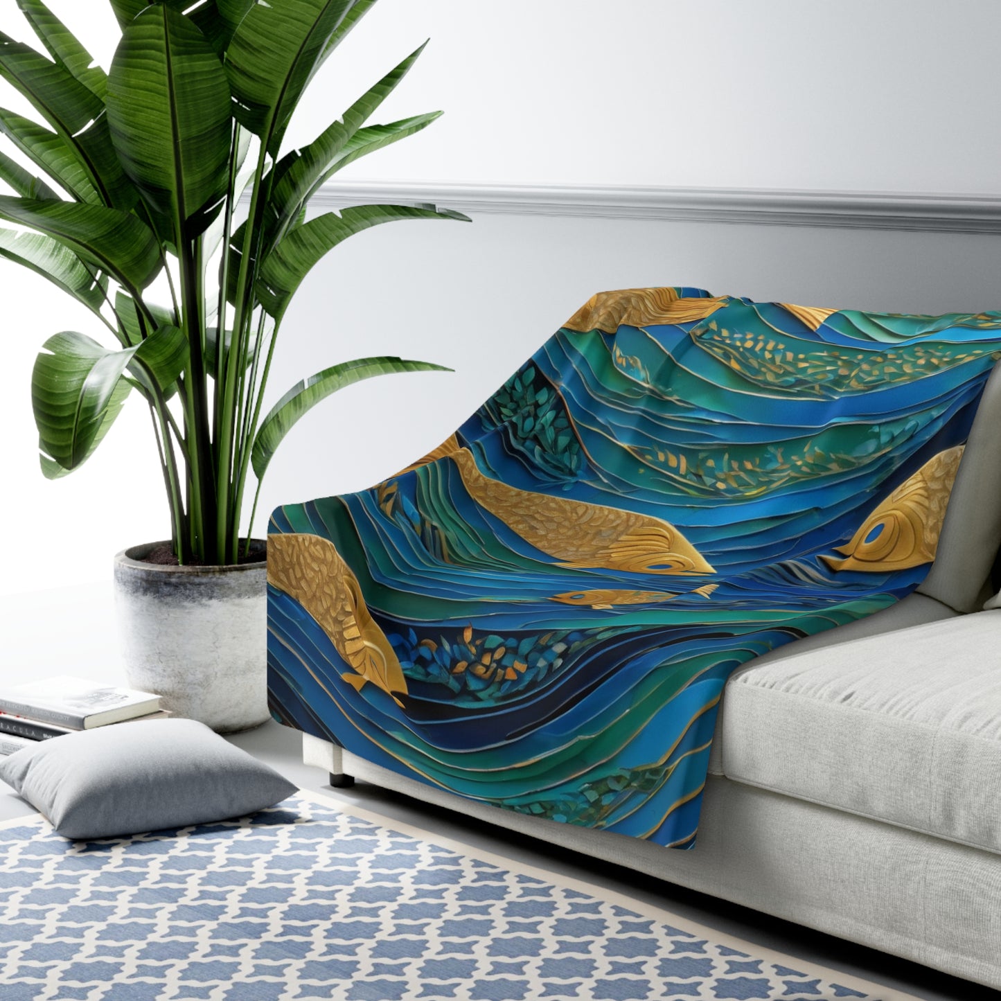 River of Dreams Cozy Sherpa Blanket | Artloom Gallery