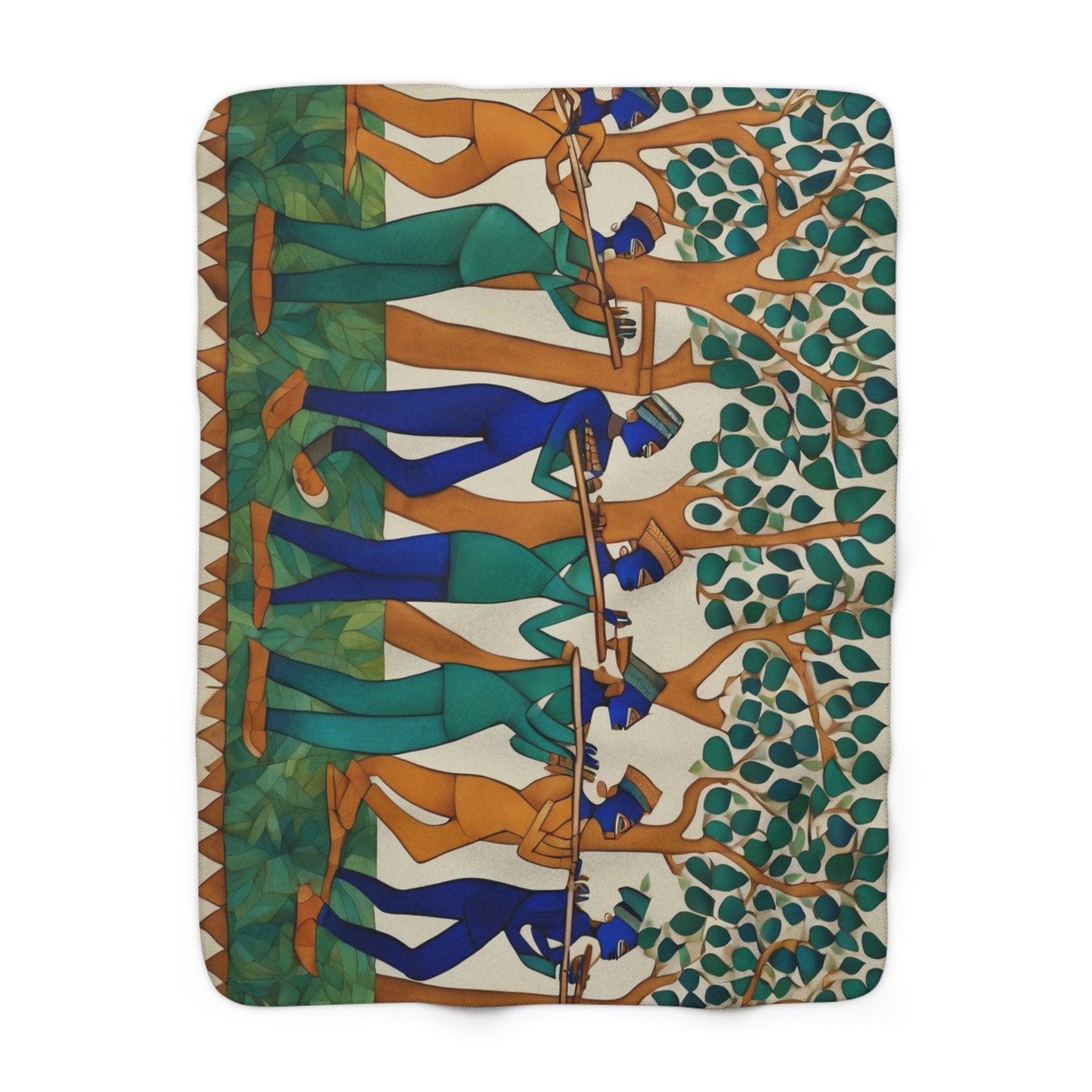 Village Musicians Cozy Sherpa Blanket | Artloom Gallery