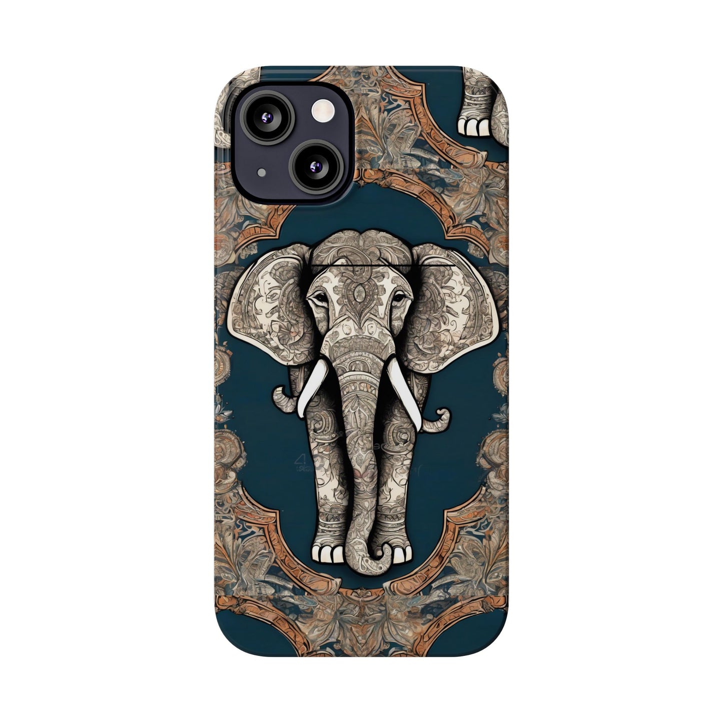 Majestic Elephant Mandala Pattern Art Slim Phone Case | Artloom Gallery