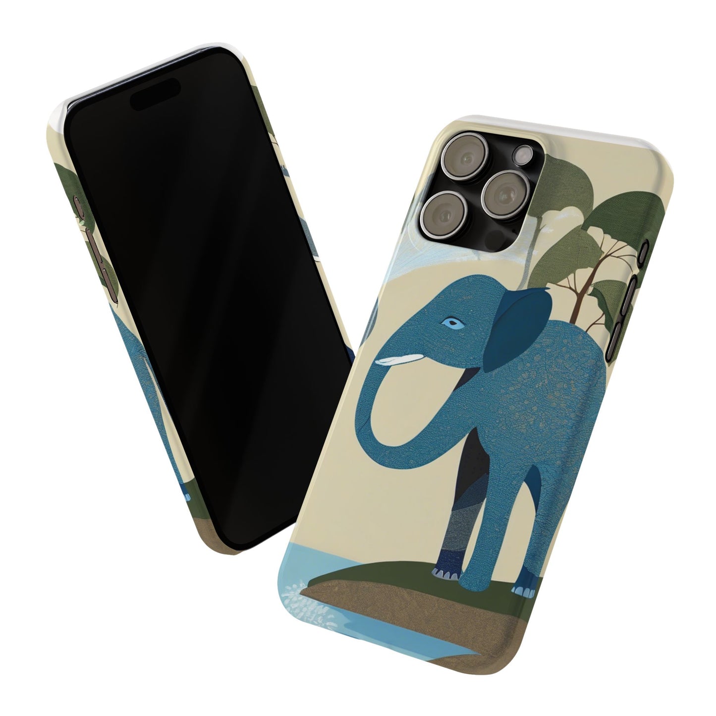 Playful Elephant Art Slim Phone Case | Artloom Gallery