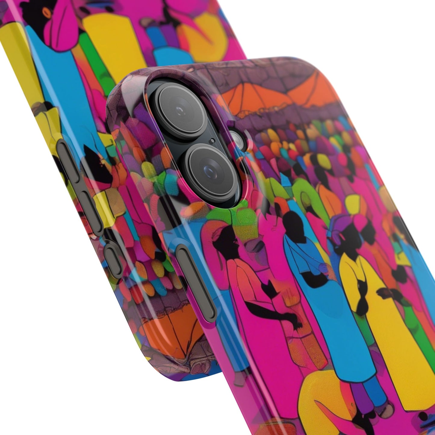Festive Colors at the Bazaar – Bold and Vibrant Art Slim Phone Case | Artloom Gallery