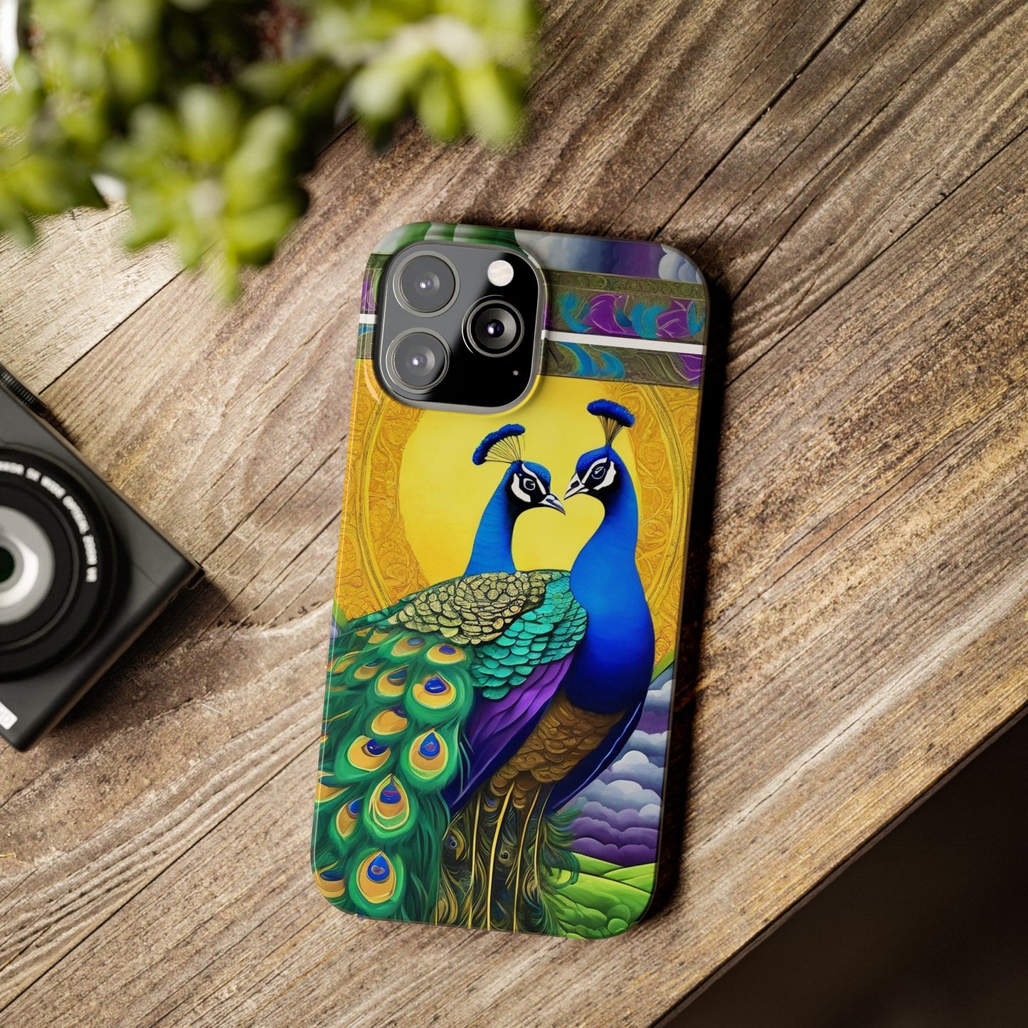 Beautiful Peacocks Slim Phone Case | Artloom Gallery